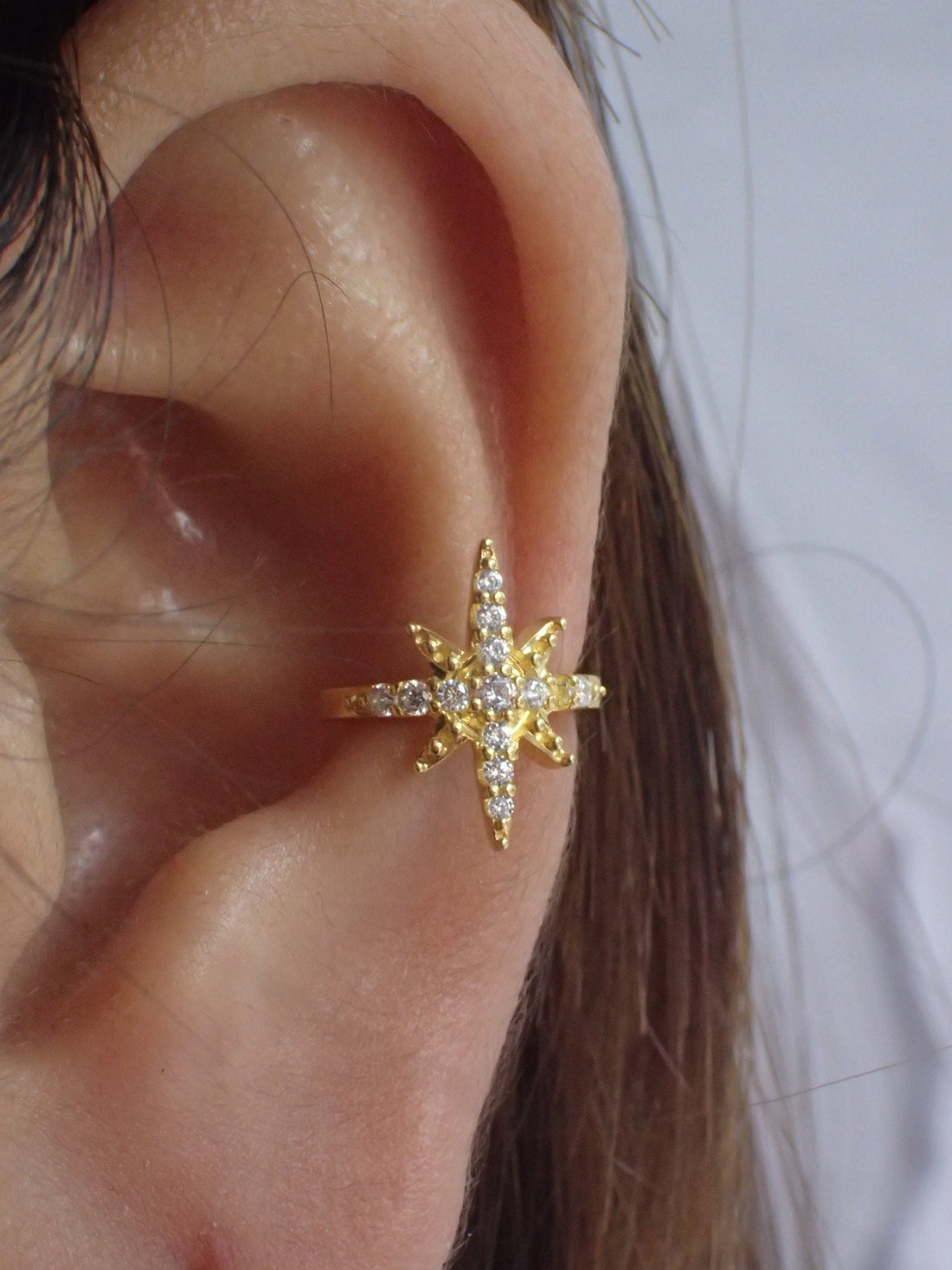 Star Burst Earrings / Sterling Silver North Star Earrings / North Star Stud Earrings / Diamonds Celestial Star Earrings