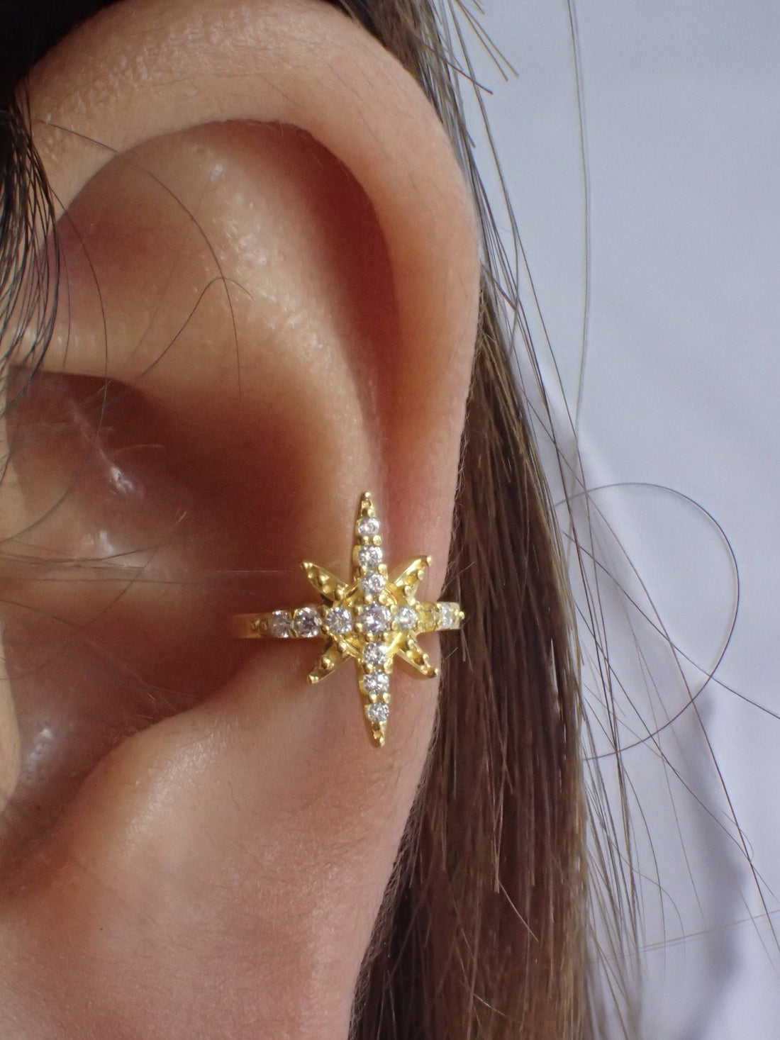 Star Burst Earrings / Sterling Silver North Star Earrings / North Star Stud Earrings / Diamonds Celestial Star Earrings