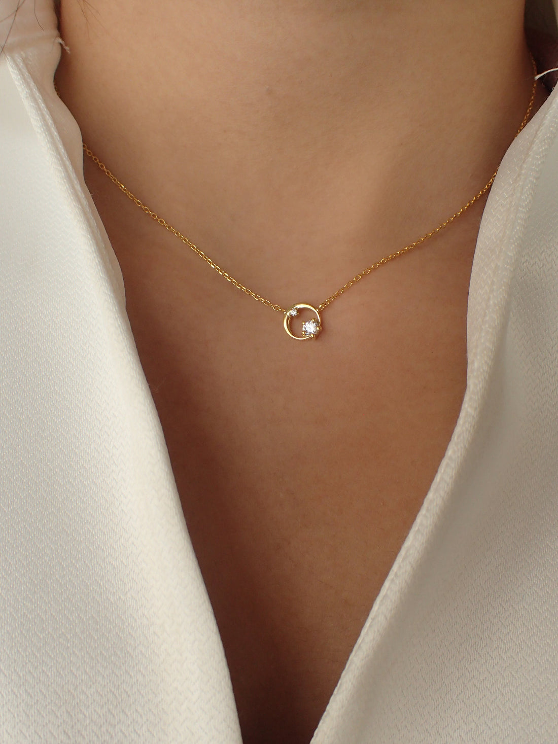 Karma Necklace / Diamond Circle Necklace / Cluster Necklace / Minimalist Necklace / Layering Necklace / Valentine's Day Gift