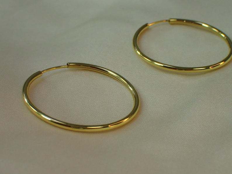 Minimalist Hoop Earrings, Bridal Earrings Gift for Her, Daily Wear Earrings for Women, 18K Gold Plated Hoop Earrings
