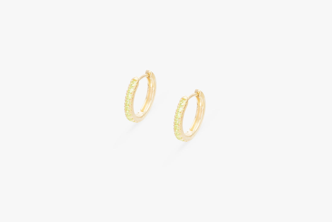 Peridot Hoop Earrings, August Birthstone Gifts, Huggies Hoop Earrings, Minimal Hoop Earrings