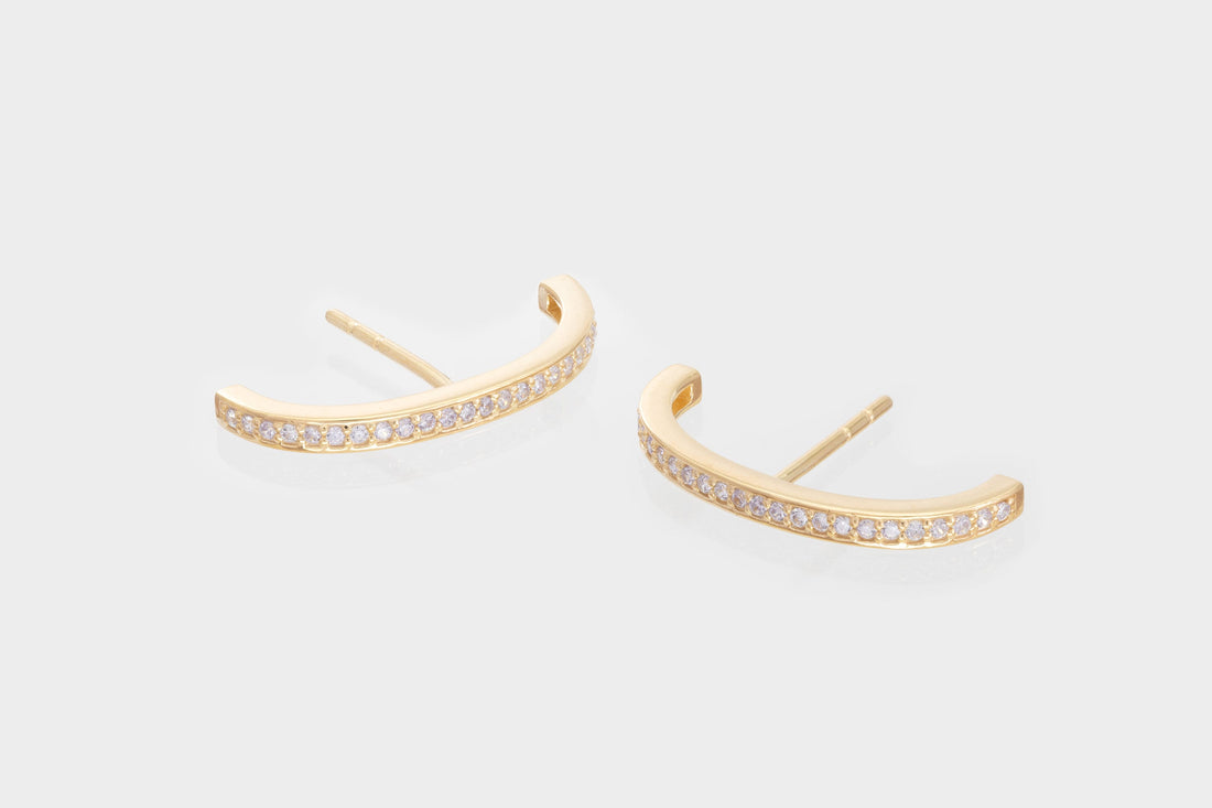 Diamond Ear Lobe Cuff Earrings, Dainty Suspender Earrings, Dainty stud lobe cuff, Minimalist Earrings Gift For Women