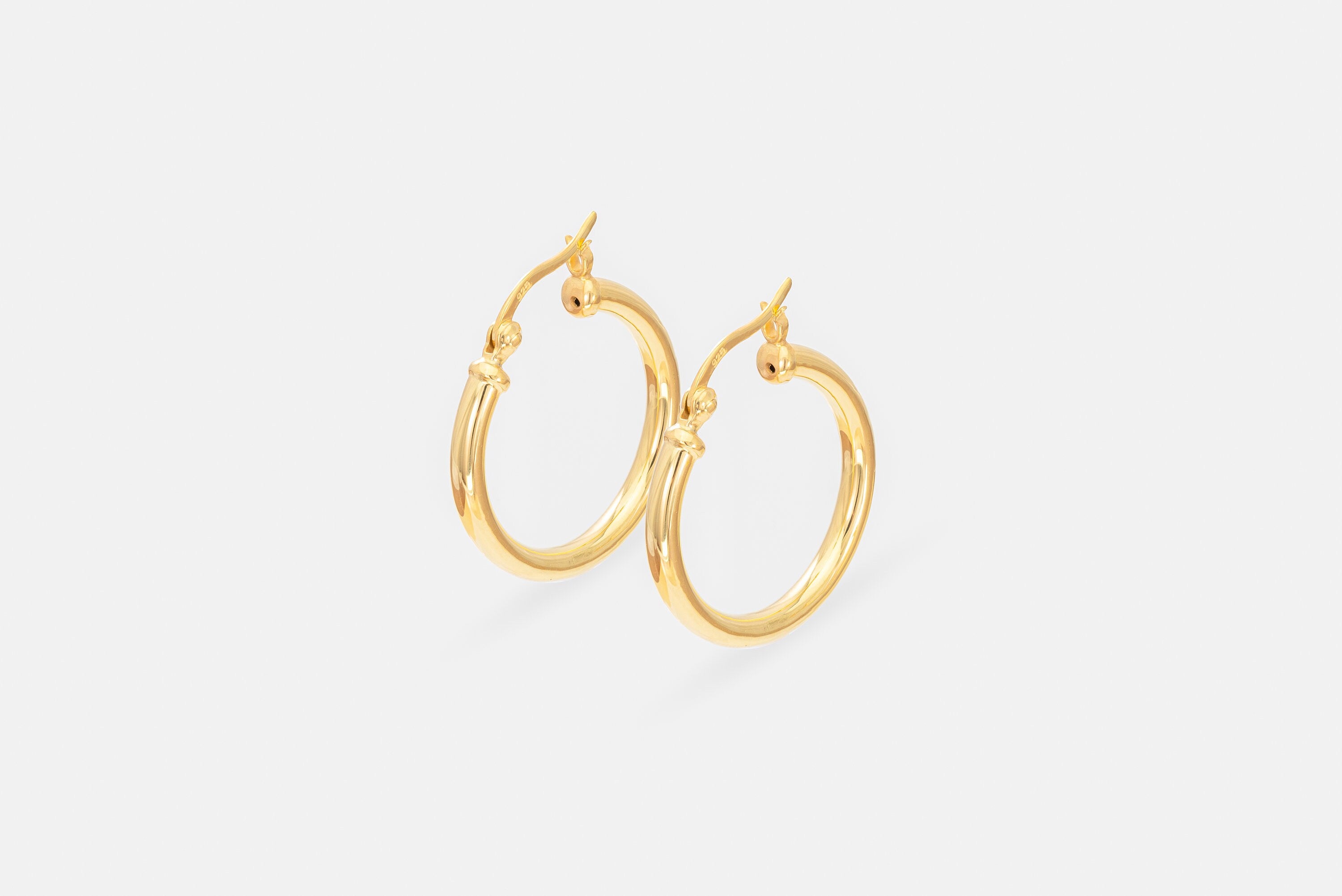20 MM Thick Hoop Earrings, Minimalist Chunky Hoops, Thick Earring for Women, Plain Bold Hoops