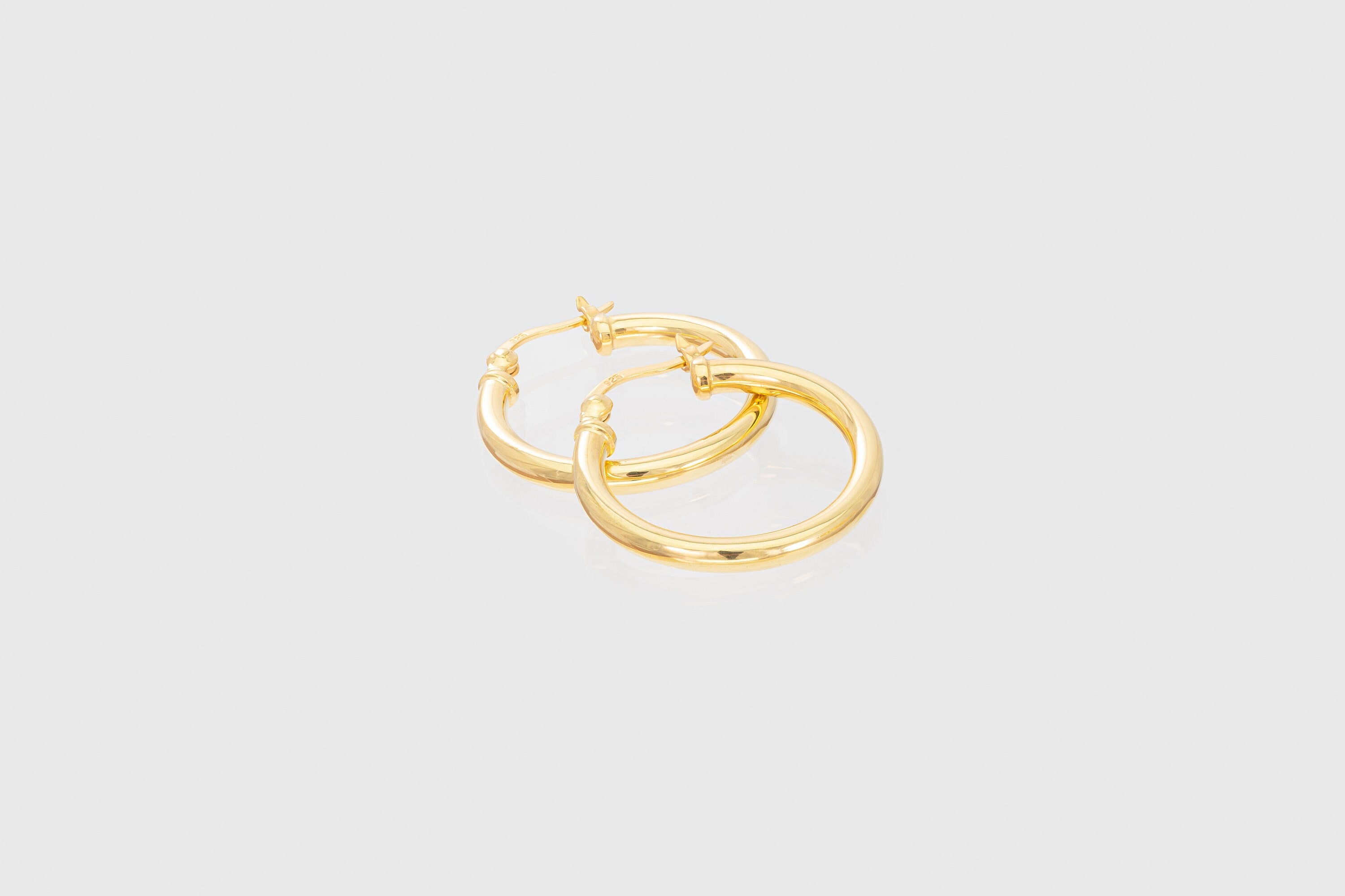 20 MM Thick Hoop Earrings, Minimalist Chunky Hoops, Thick Earring for Women, Plain Bold Hoops