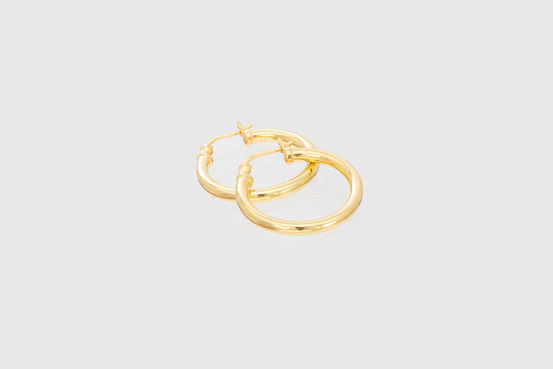 20 MM Thick Hoop Earrings, Minimalist Chunky Hoops, Thick Earring for Women, Plain Bold Hoops