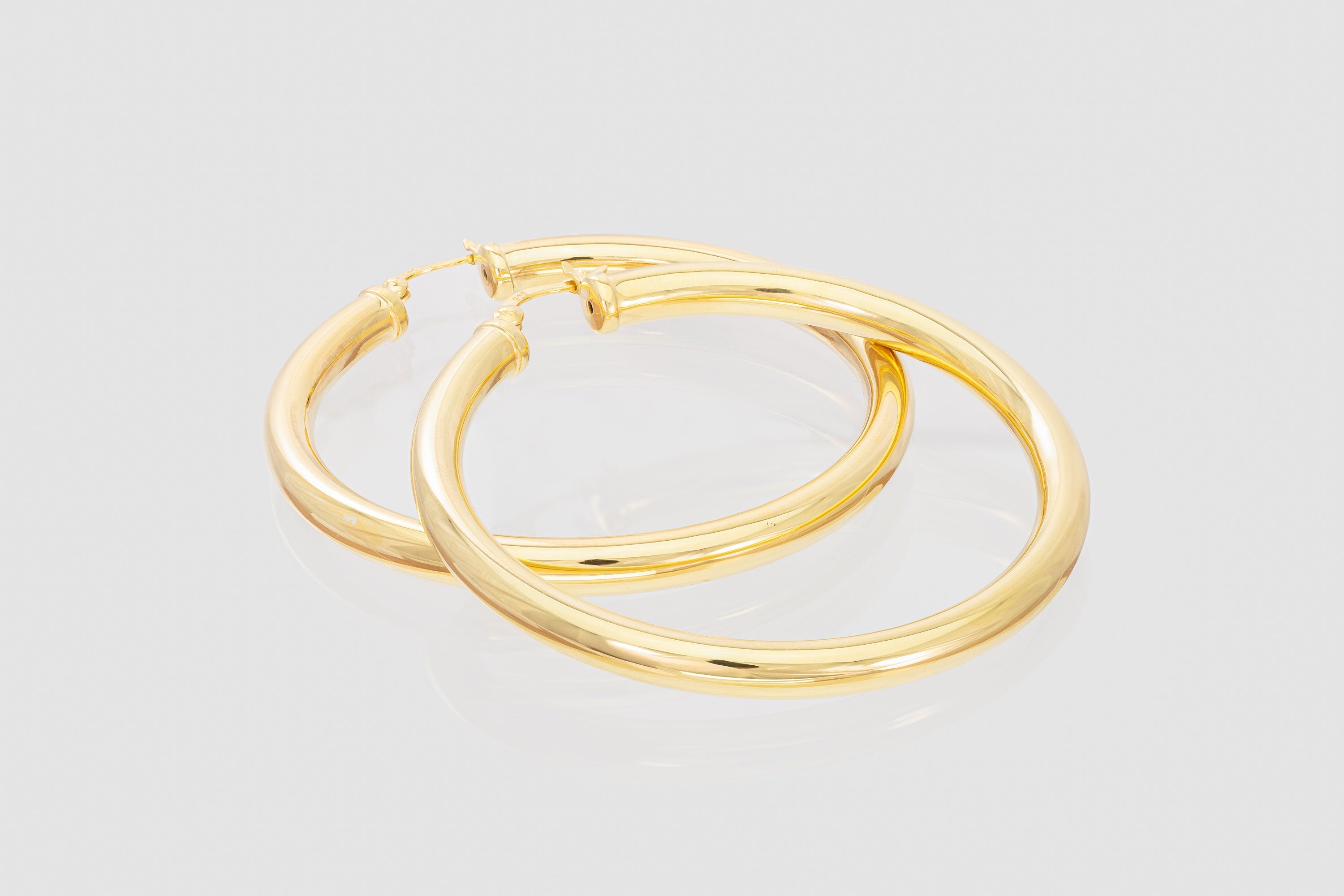 50 MM Shiny Large Hoops Earrings, Thick Earring for Women, Plain Bold Hoops, Huge Hoops, Unique Mother's Day gift for her