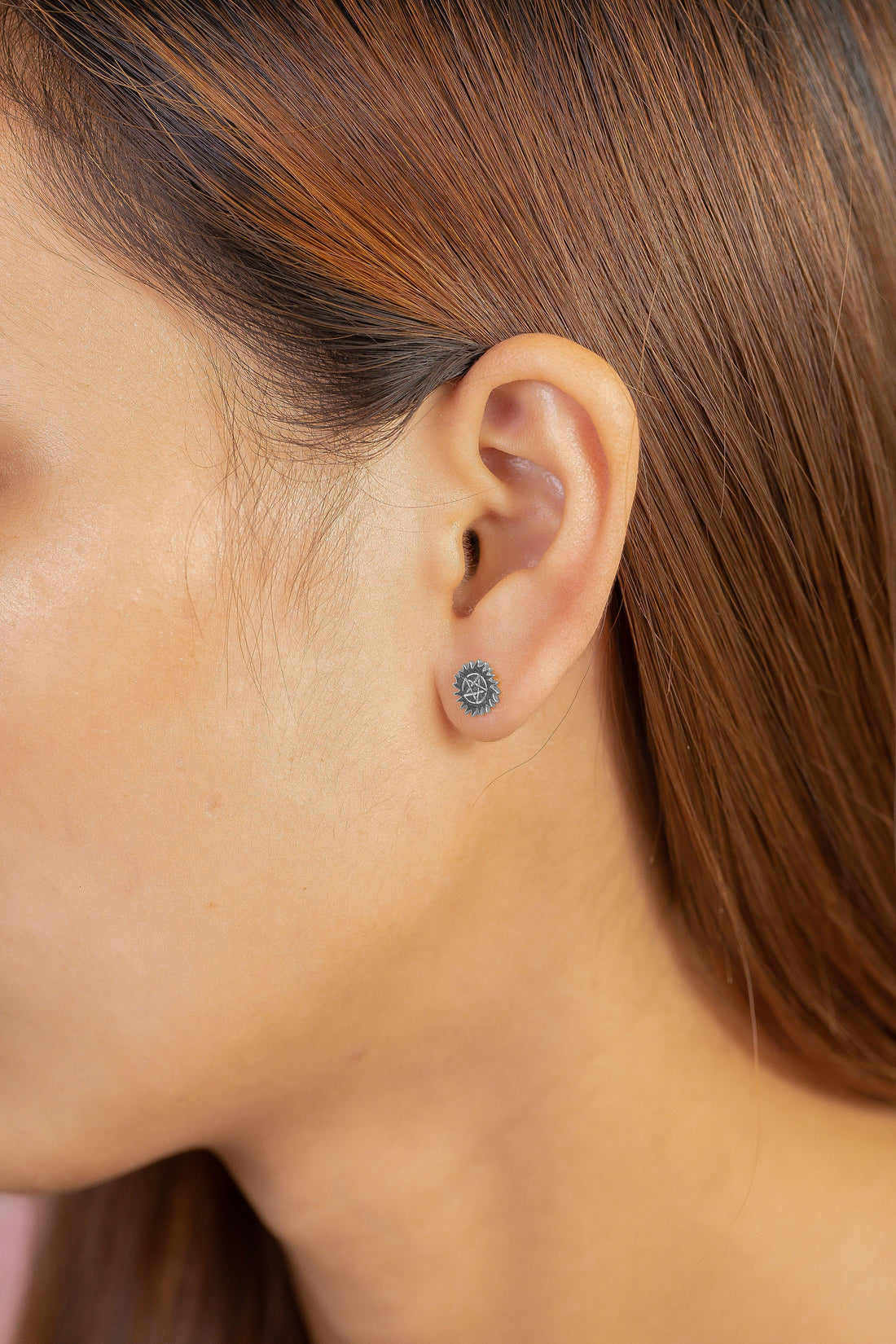 Anti-Possession Pentacle Earrings, Sun Stud Earrings, Supernatural Earrings, Protection Charm Gift for Women, In Stock