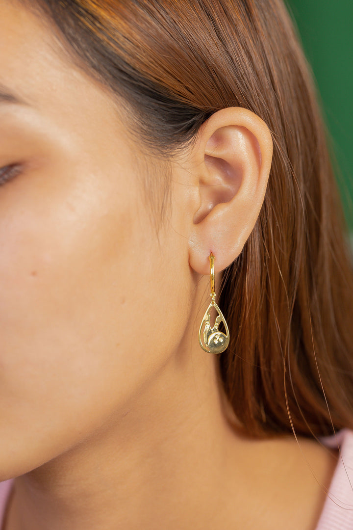Bowling Hoop Earrings, Bowling Earrings, Bowling Earring for Ladies Bowlers, Bowling Player Wife Earring, Gift for Bowling League Member