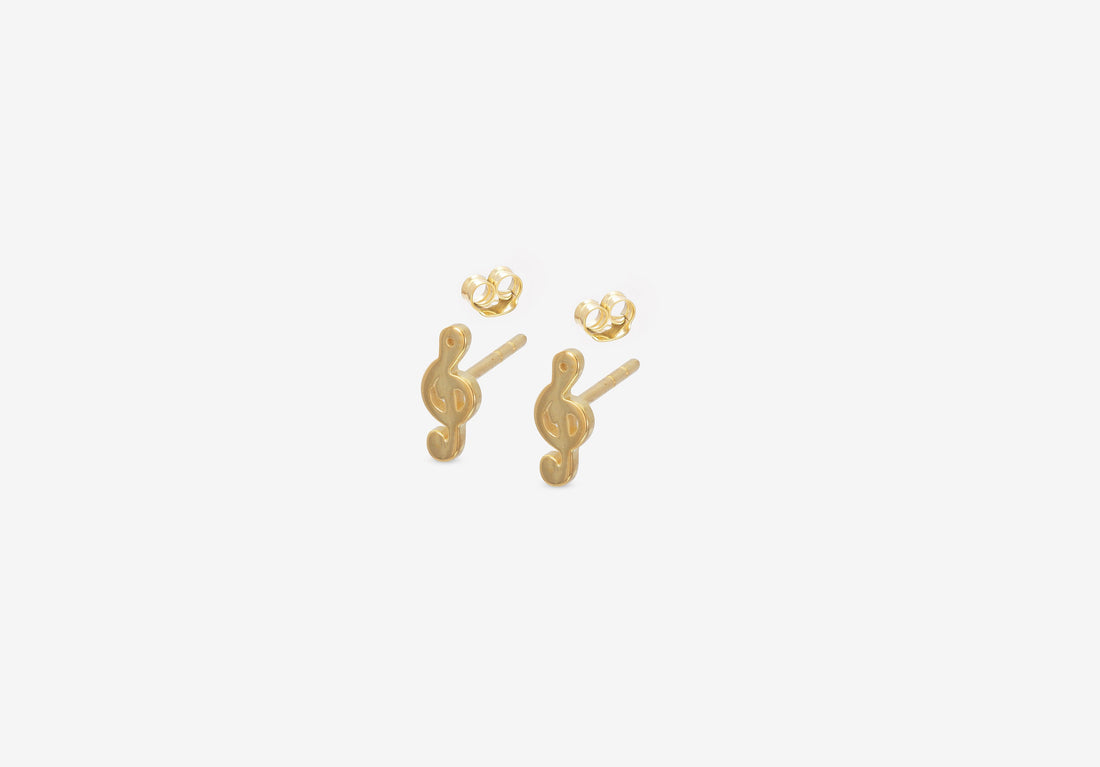 Music Note Stud Earrings, Treble Clef Earrings, Gift For Musician, Tiny Stud Earrings