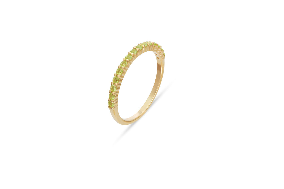 Shared Prong Peridot Wedding Band, August Birthstone Ring, Classic Wedding Ring, Women Wedding Band, Mother's Day gifts for mom