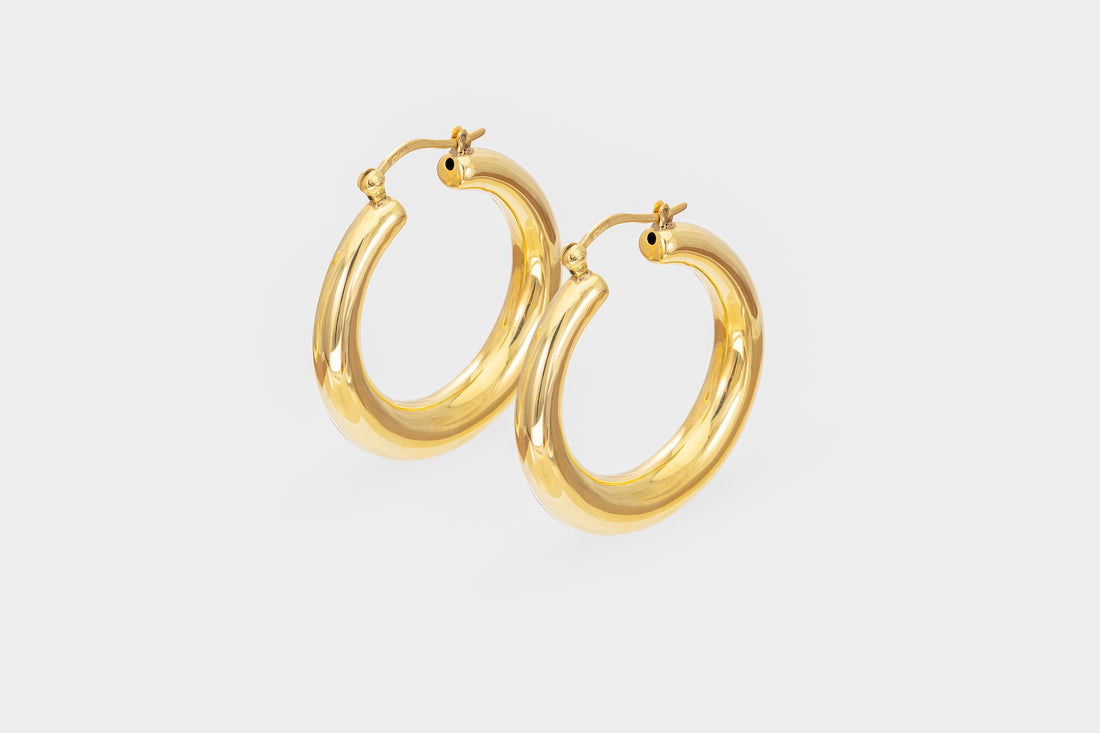 25 MM Minimalist Hoops Earrings, Thick Earring for Women, Statement Hoop Earrings, Huge Hoops