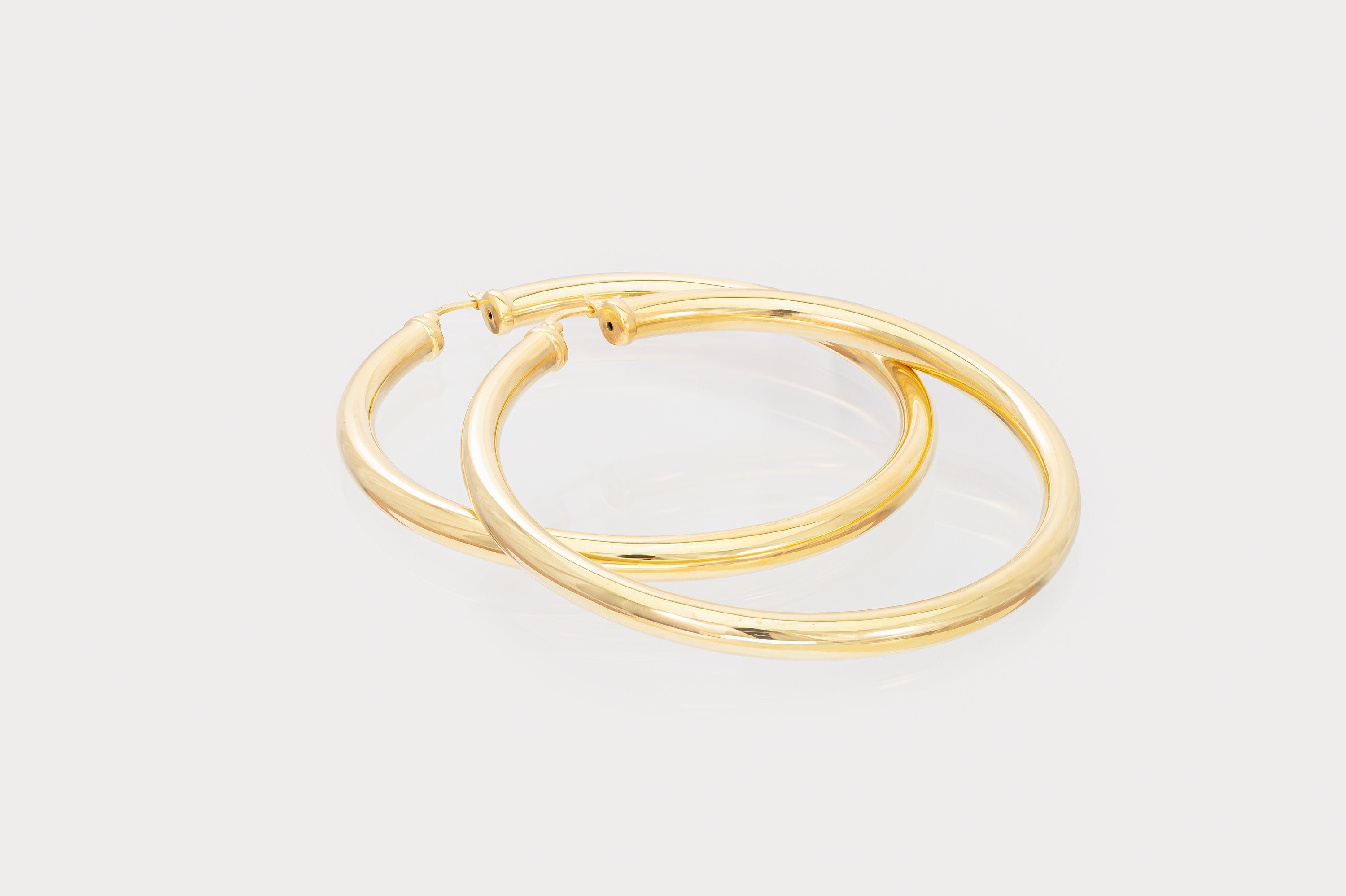 60 MM Extra Large Hoop Earrings, Sterling Silver Thick Earring for Women, Plain Bold Hoops, Huge Hoops, Christmas Gift for Her
