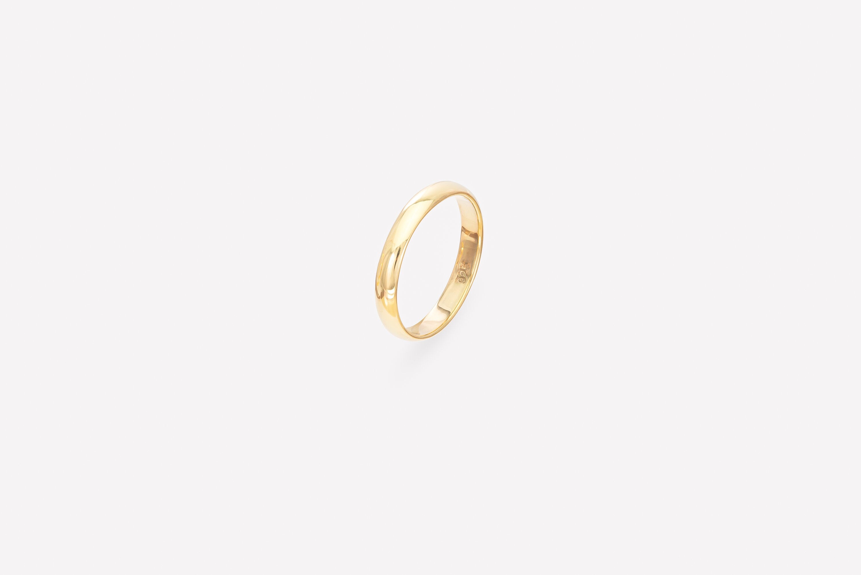 3mm Plain Wedding Band, Men's Women's Wedding Band, Simple Thin Plain Wedding Band, Rounded Wedding Band, Mother's Day Gift