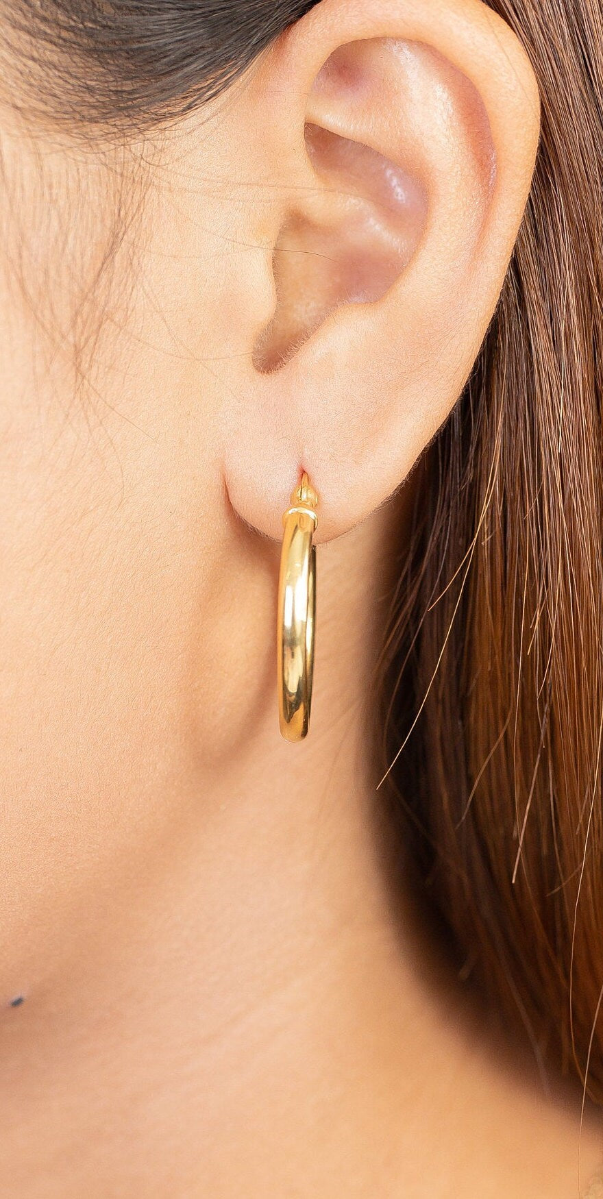 20 MM Thick Hoop Earrings, Minimalist Chunky Hoops, Thick Earring for Women, Plain Bold Hoops
