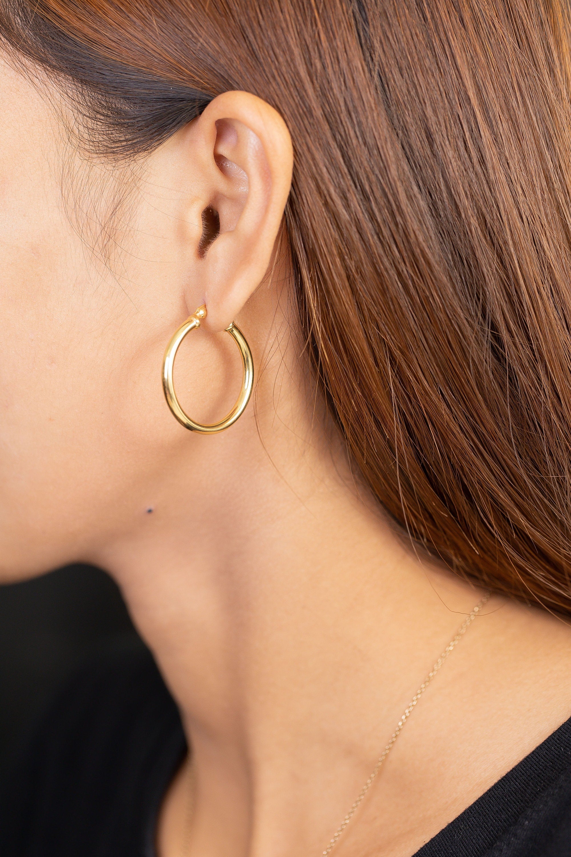 25 MM Hoop Earrings, Thick Earring for Women, Plain Bold Hoops, Huge Hoops, Last Minute Gifts