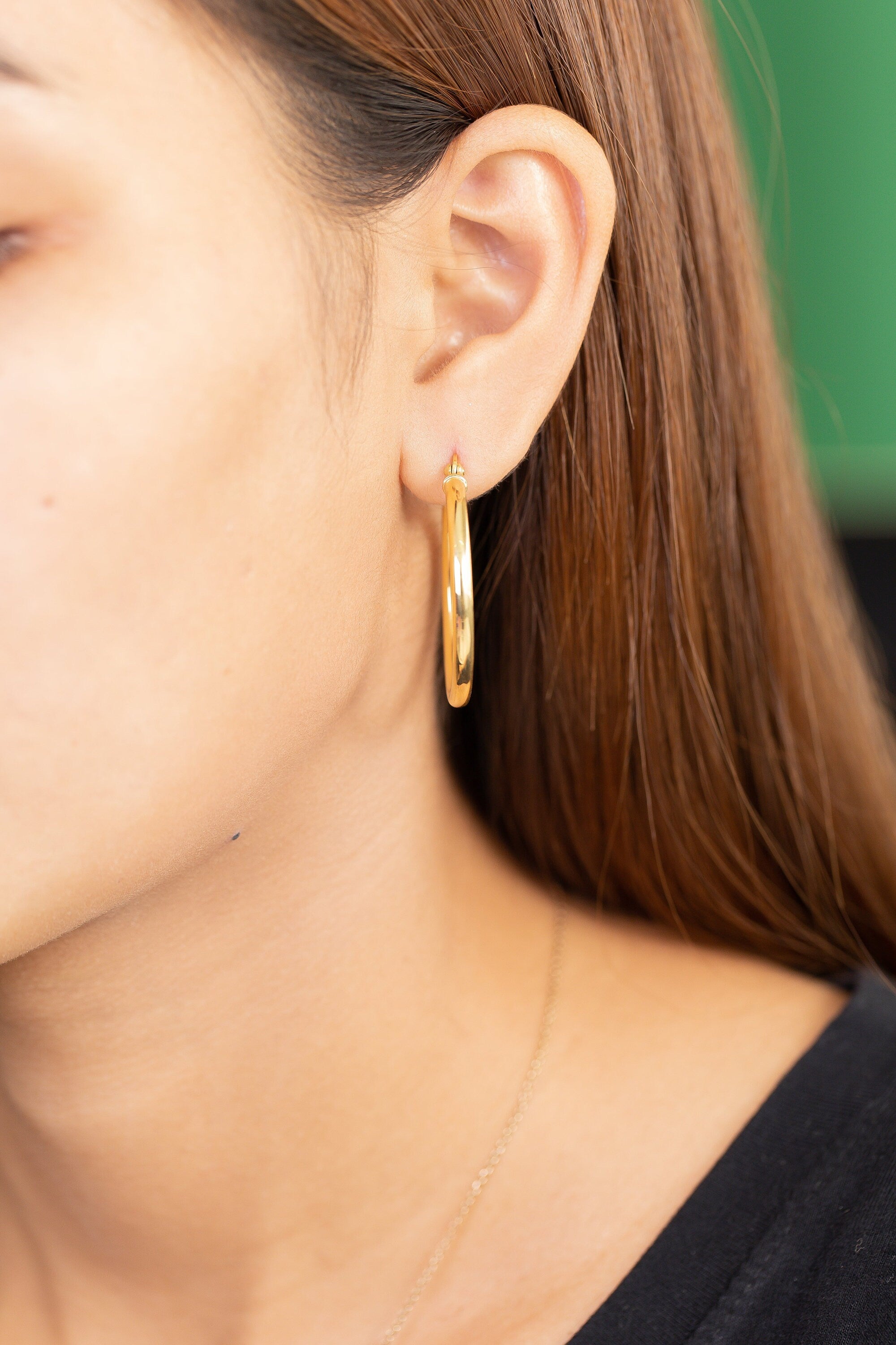 30 MM Statement Hoop Earrings, Thick Hoop Earrings, Plain Bold Hoops, Classic Earrings