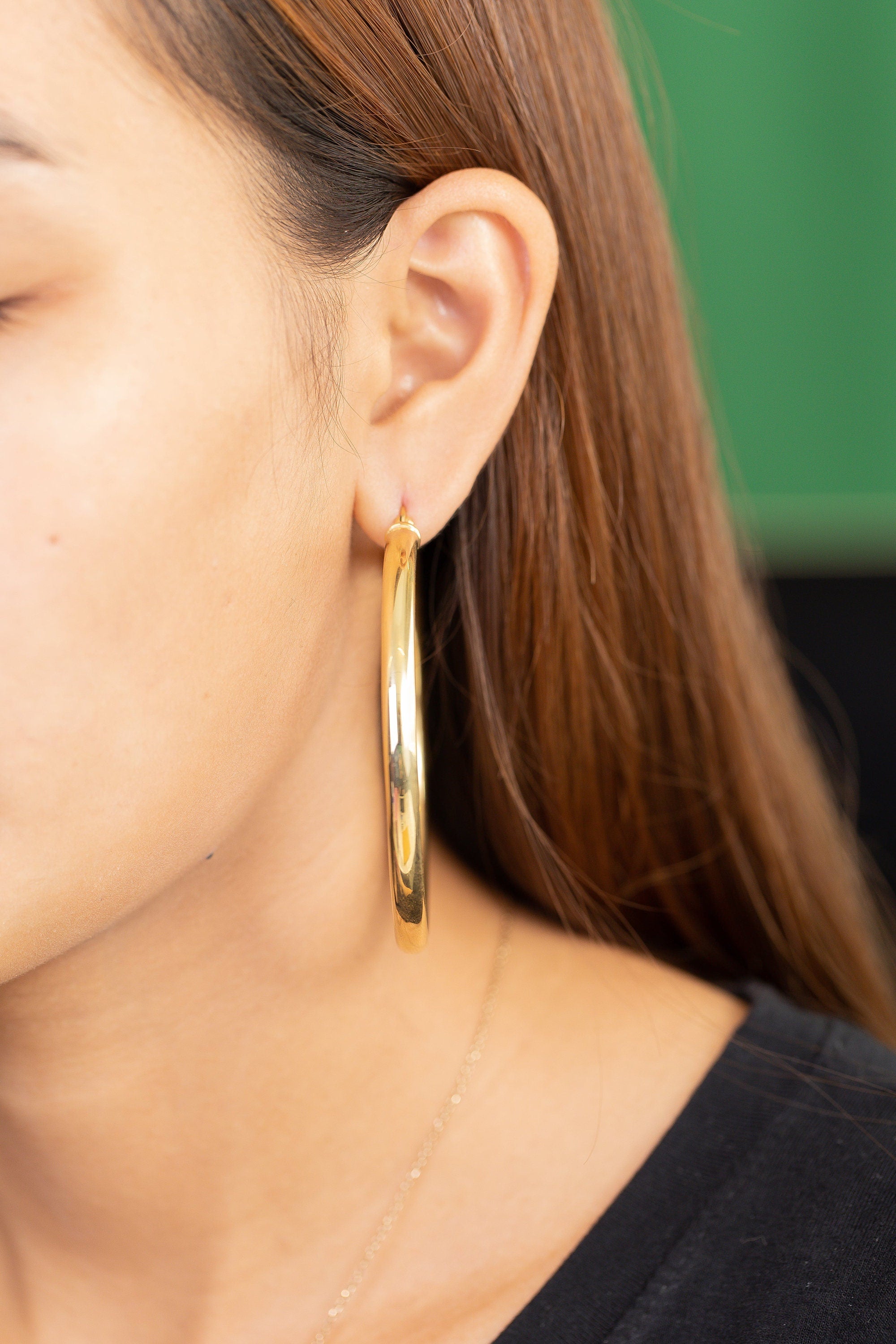 60 MM Extra Large Hoop Earrings, Sterling Silver Thick Earring for Women, Plain Bold Hoops, Huge Hoops, Valentinus's Day Gift