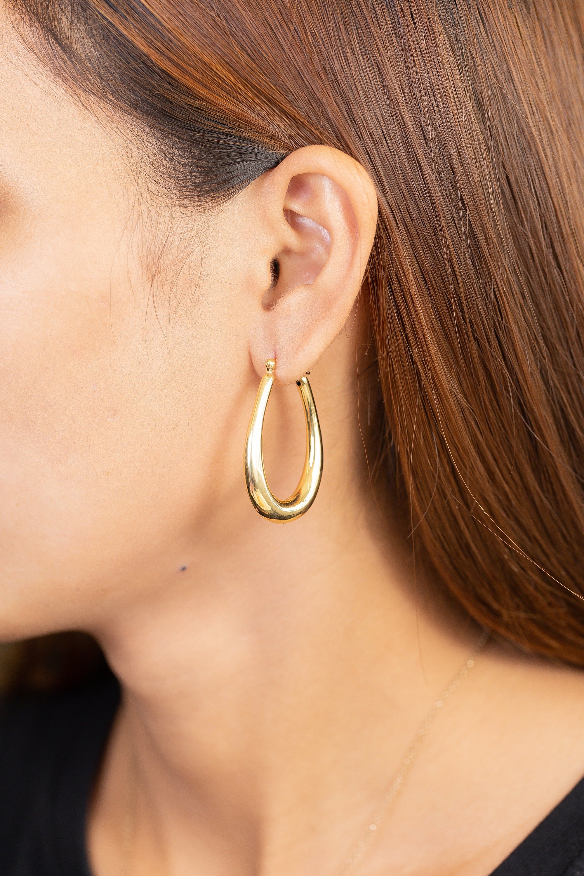 20 MM Minimalist Chunky Hoop Earrings, Minimalist Chunky Hoops, Thick Earring for Women, Plain Bold Hoops