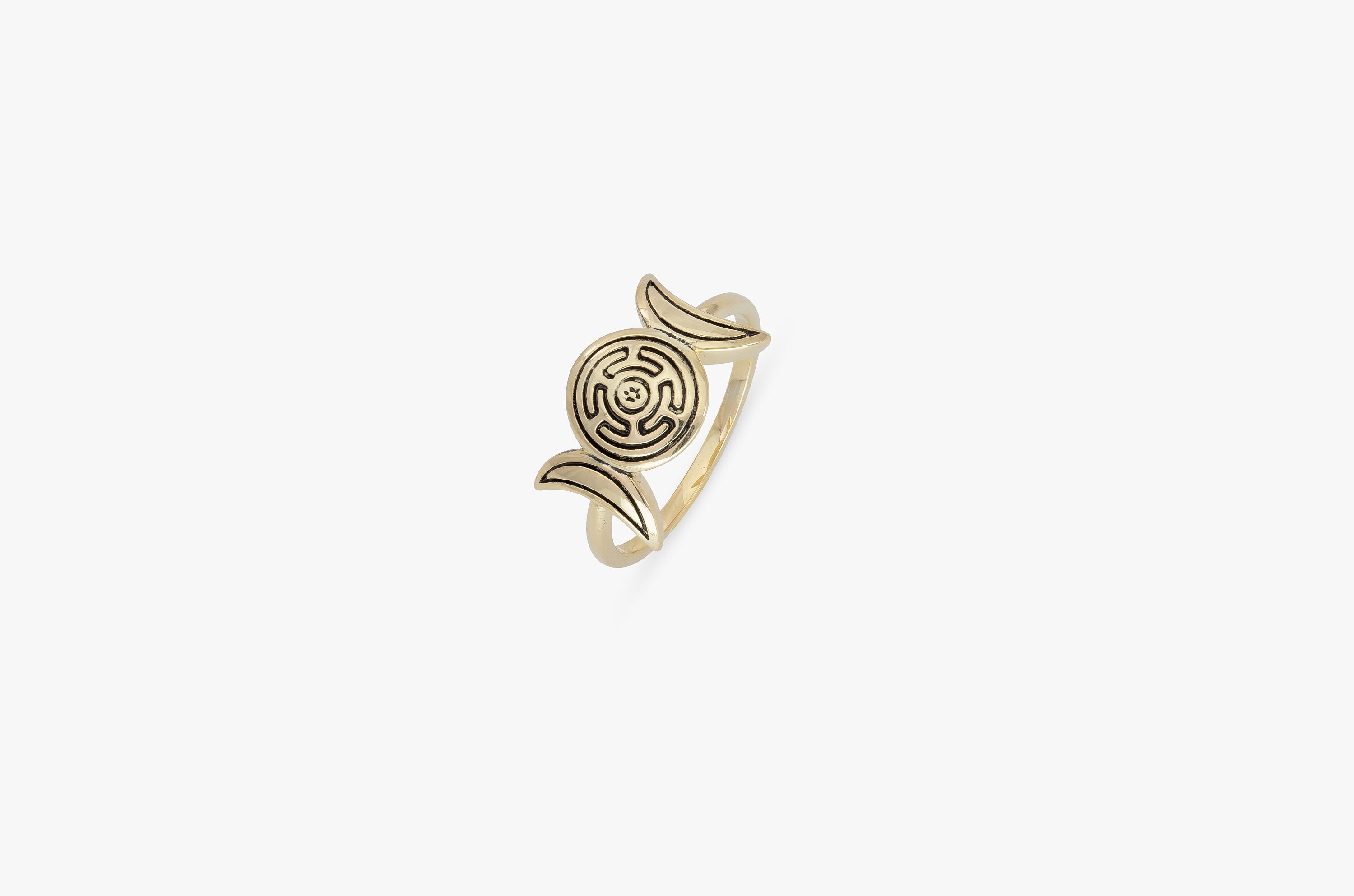 Hecate Moon Ring, Triple Moon Goddess, Hecate's Magic Strophalos Ring, Goddess Moon Ring