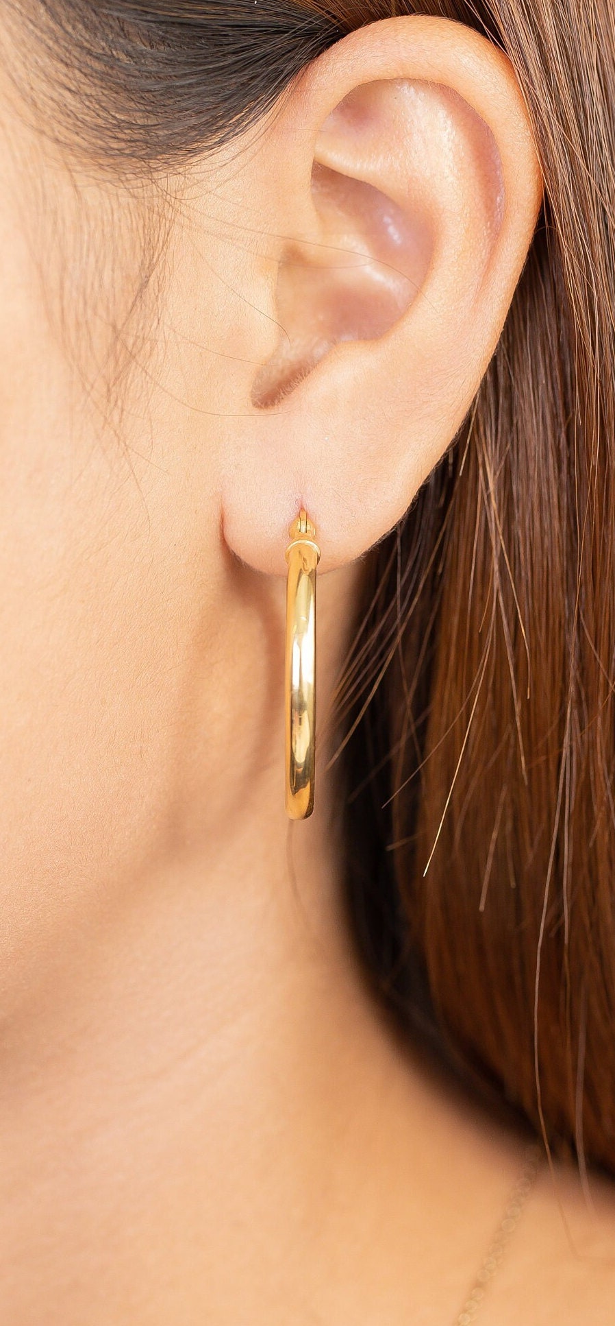 25 MM Hoop Earrings, Thick Earring for Women, Plain Bold Hoops, Huge Hoops, Last Minute Gifts