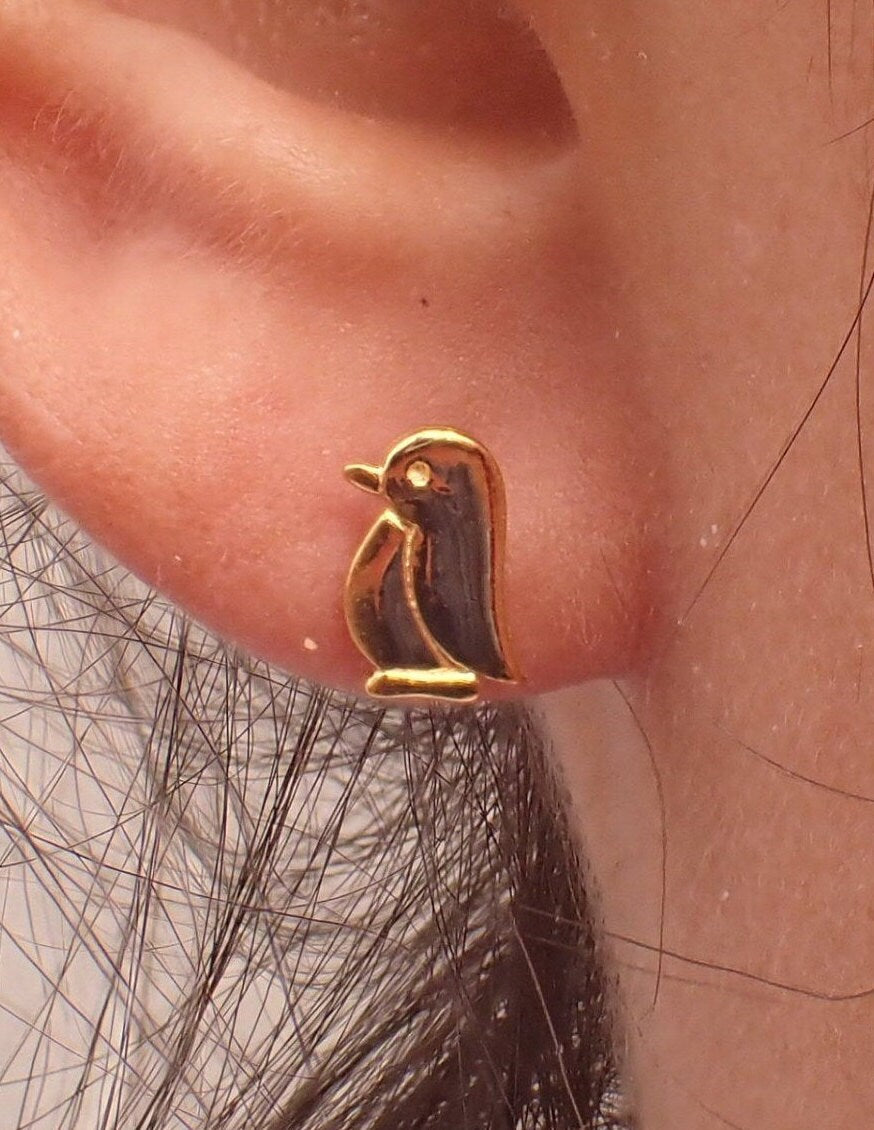 Penguin Stud Earrings, Penguin Earring Gifts for Her, Tiny Penguin Stud Earring Gifts, Earrings for Women