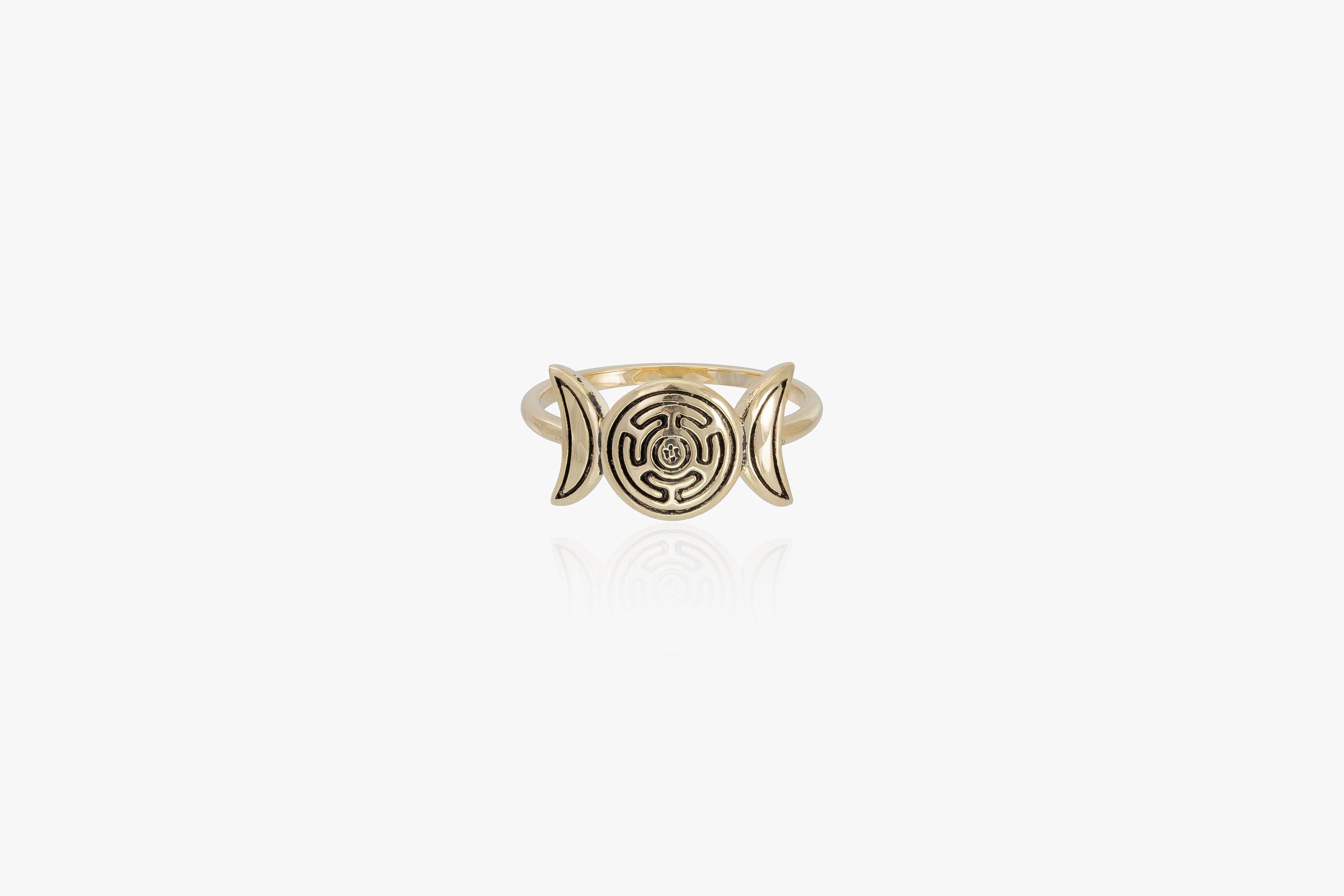 Hecate Moon Ring, Triple Moon Goddess, Hecate's Magic Strophalos Ring, Goddess Moon Ring