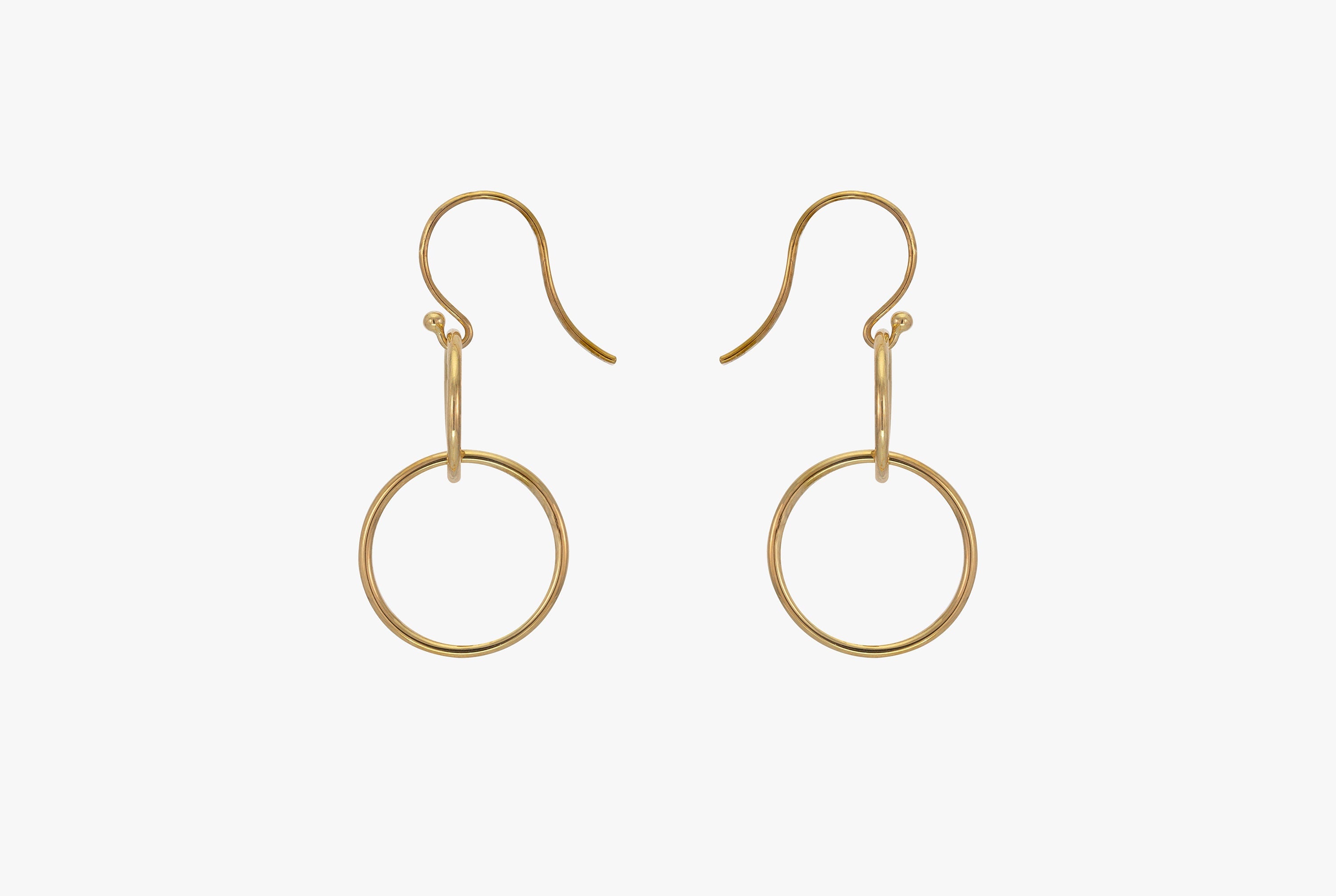 Interlocking Karma Circle Earring, Double Circle NEarring, Minimalist Drop Earring, Gift for Women