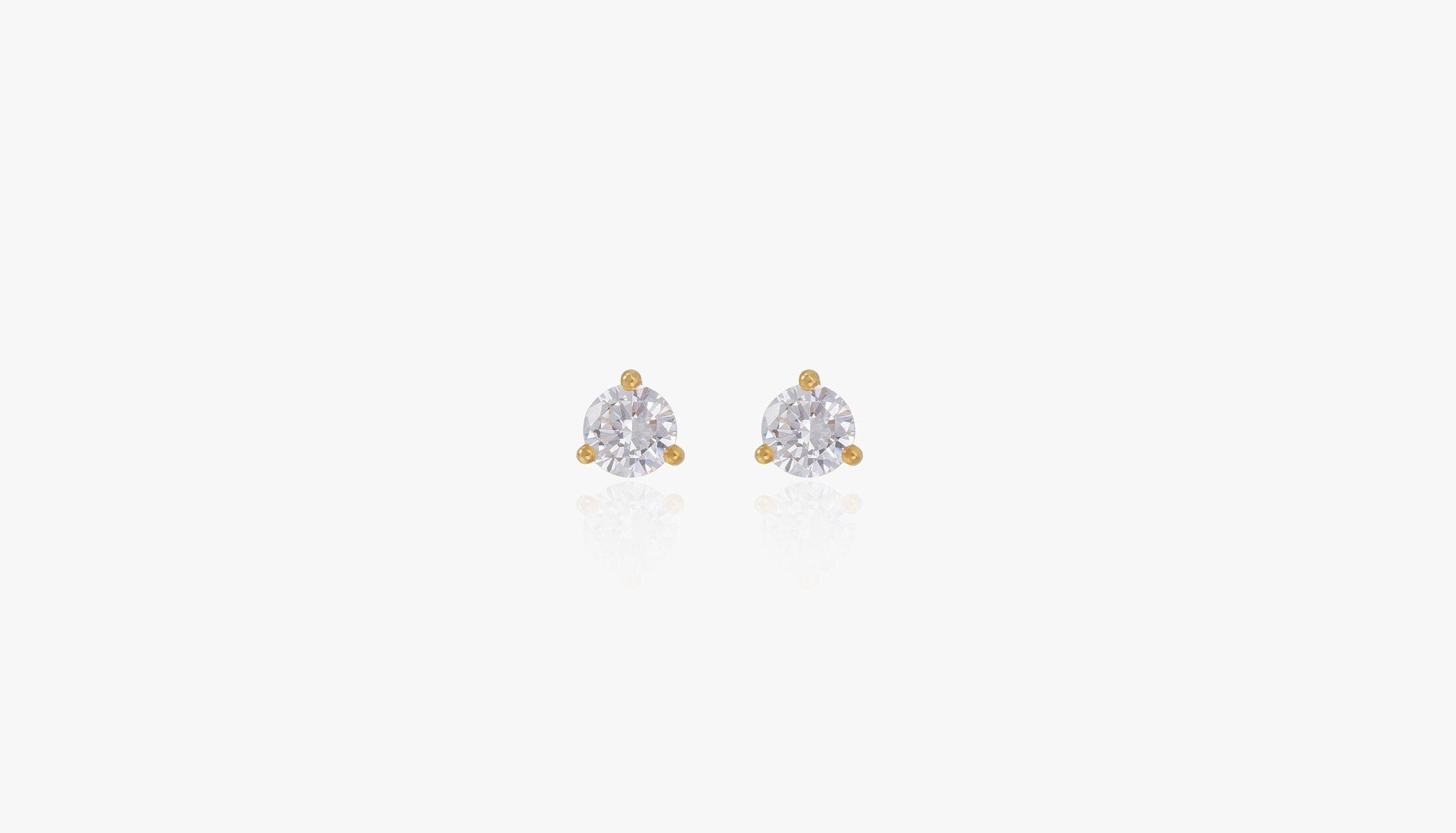 4.0mm 3-Prongs Solitaire Stud Earrings, Minimalist Diamond Earrings, Daily Wear Earrings, Bridal Earrings Gift for Women