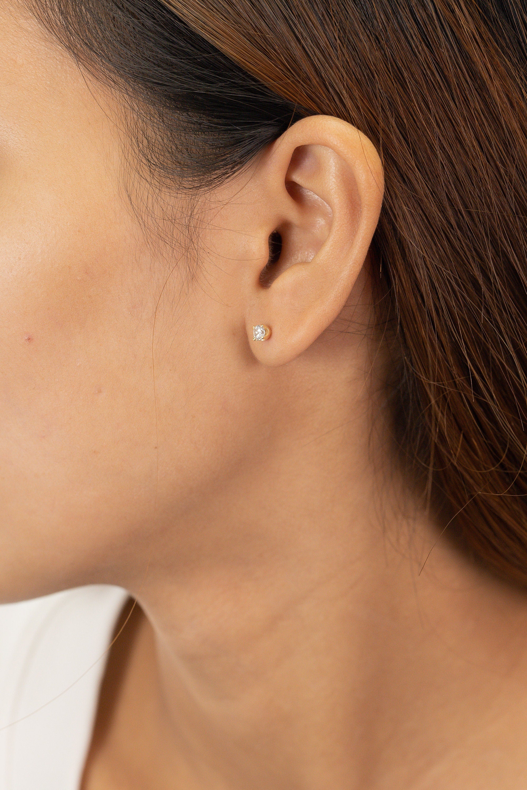 3.5mm Diamond Stud Earrings, Diamond Jewelry, Diamond Earing, Diamond Simulant Studs