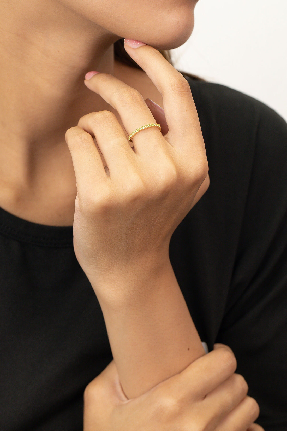 Shared Prong Peridot Wedding Band, August Birthstone Ring, Classic Wedding Ring, Women Wedding Band, Mother's Day gifts for mom