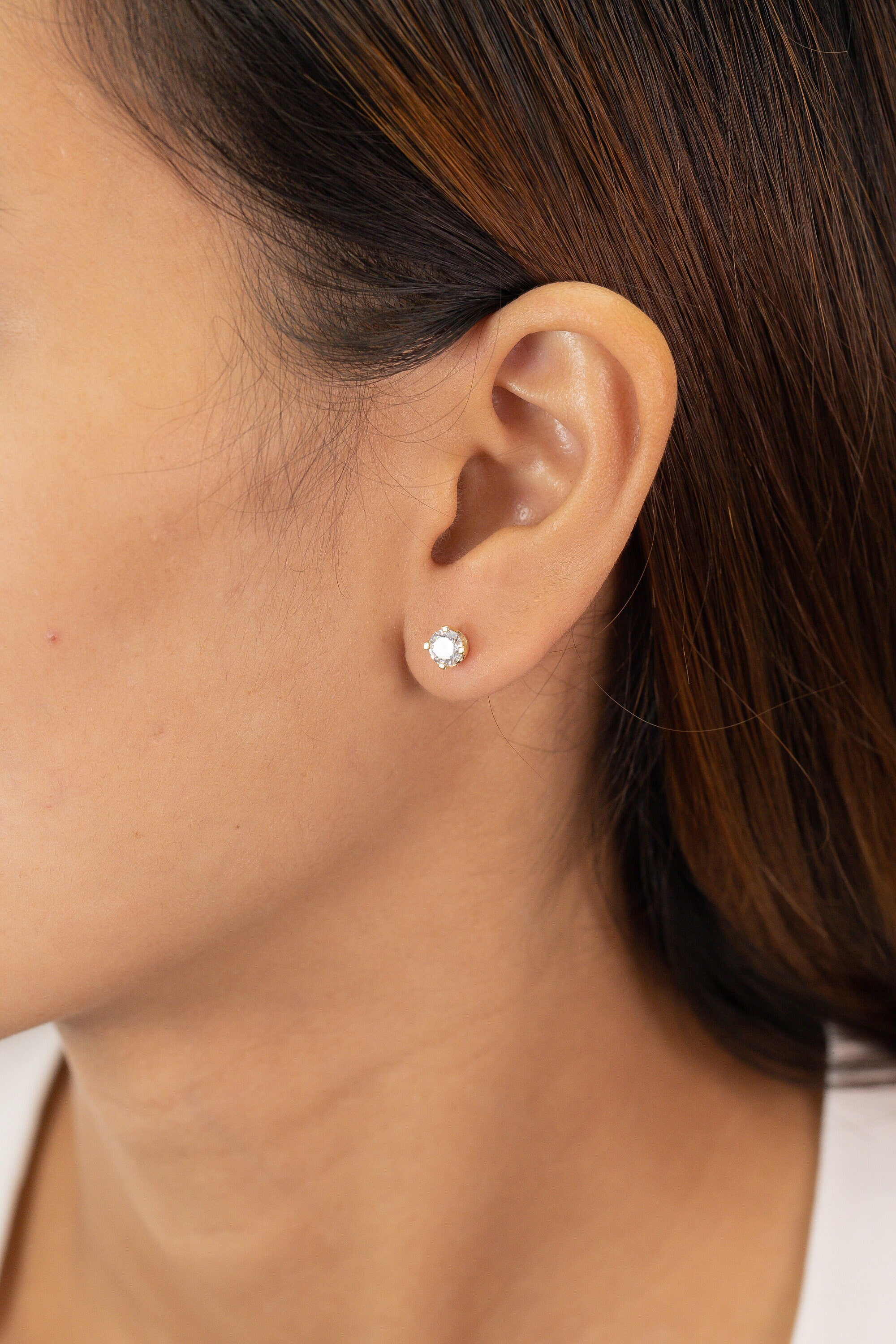 5mm Diamond Stud Earrings, Diamond Simulant Studs, Diamond Earing, Diamond Jewelry