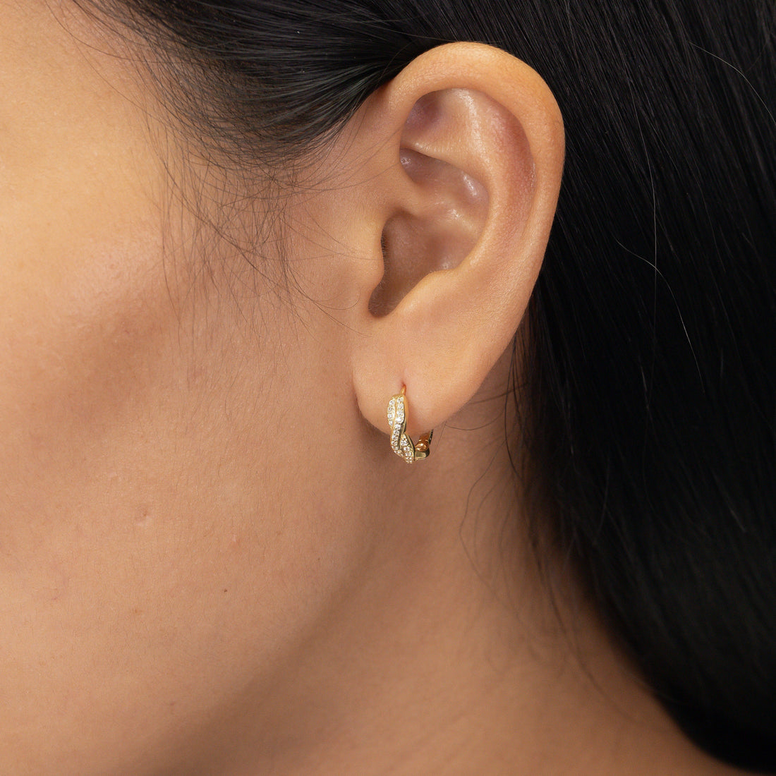 Twisted Rope Hope Earrings, Diamond Hoop Earring, Dainty Minimalist Hoops, Thick Hoop Earrings, Gift for Women