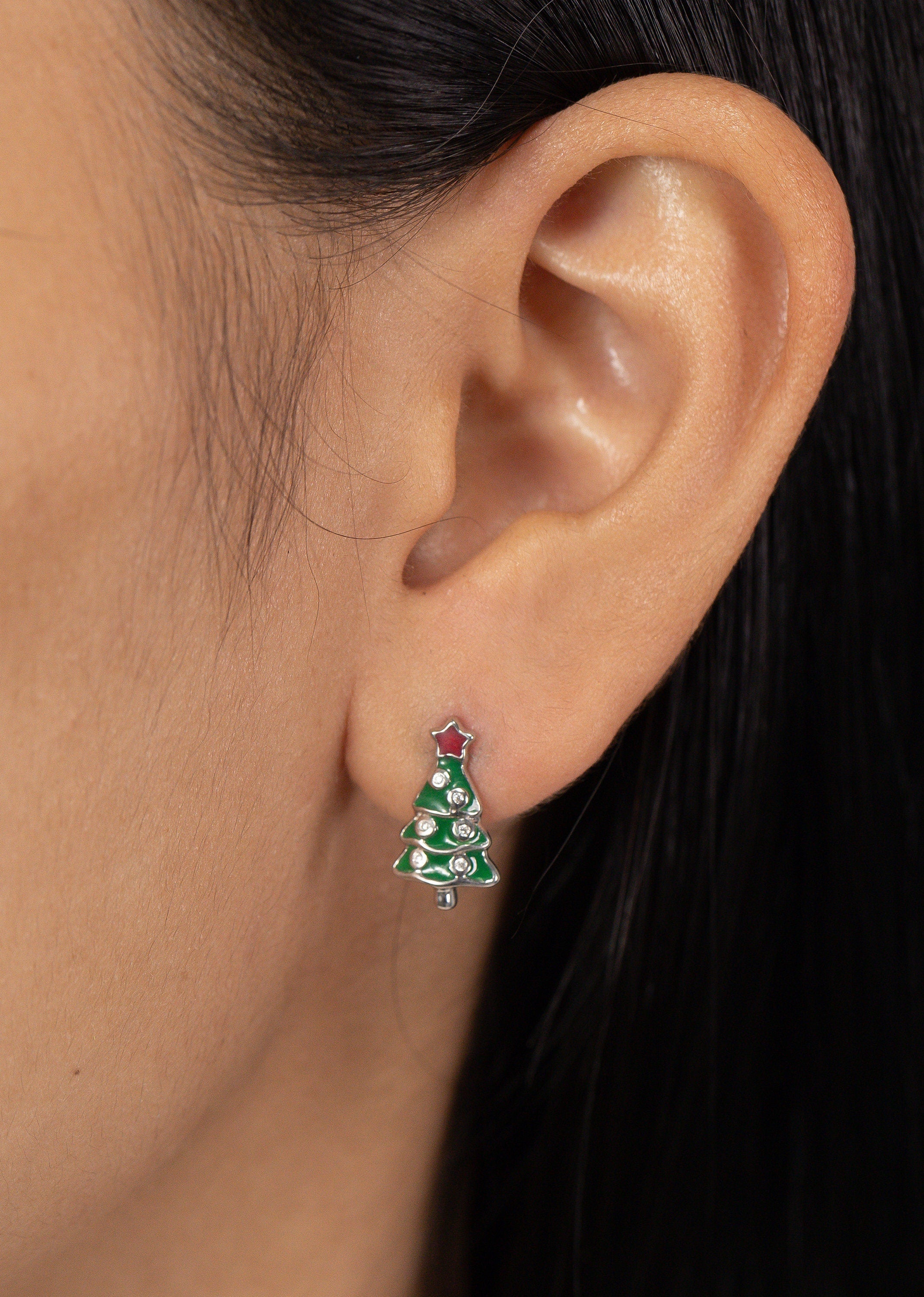 Christmas Tree Earrings, Tree Stud Earrings, Fir Tree Earrings, Minimalist Earrings Christmas Gift for Women, Last Minute Gifts
