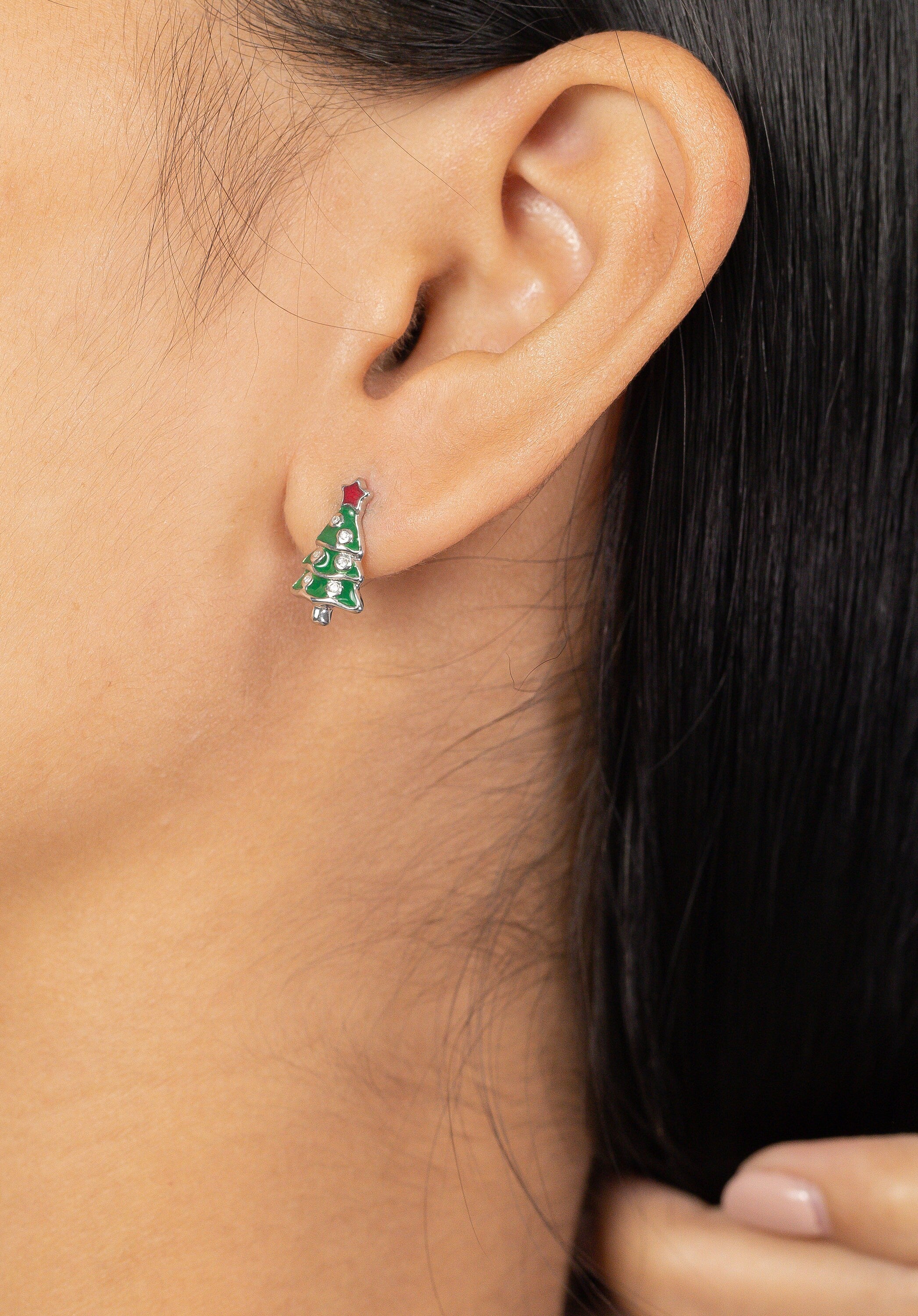 Christmas Tree Earrings, Tree Stud Earrings, Fir Tree Earrings, Minimalist Earrings Christmas Gift for Women, Last Minute Gifts