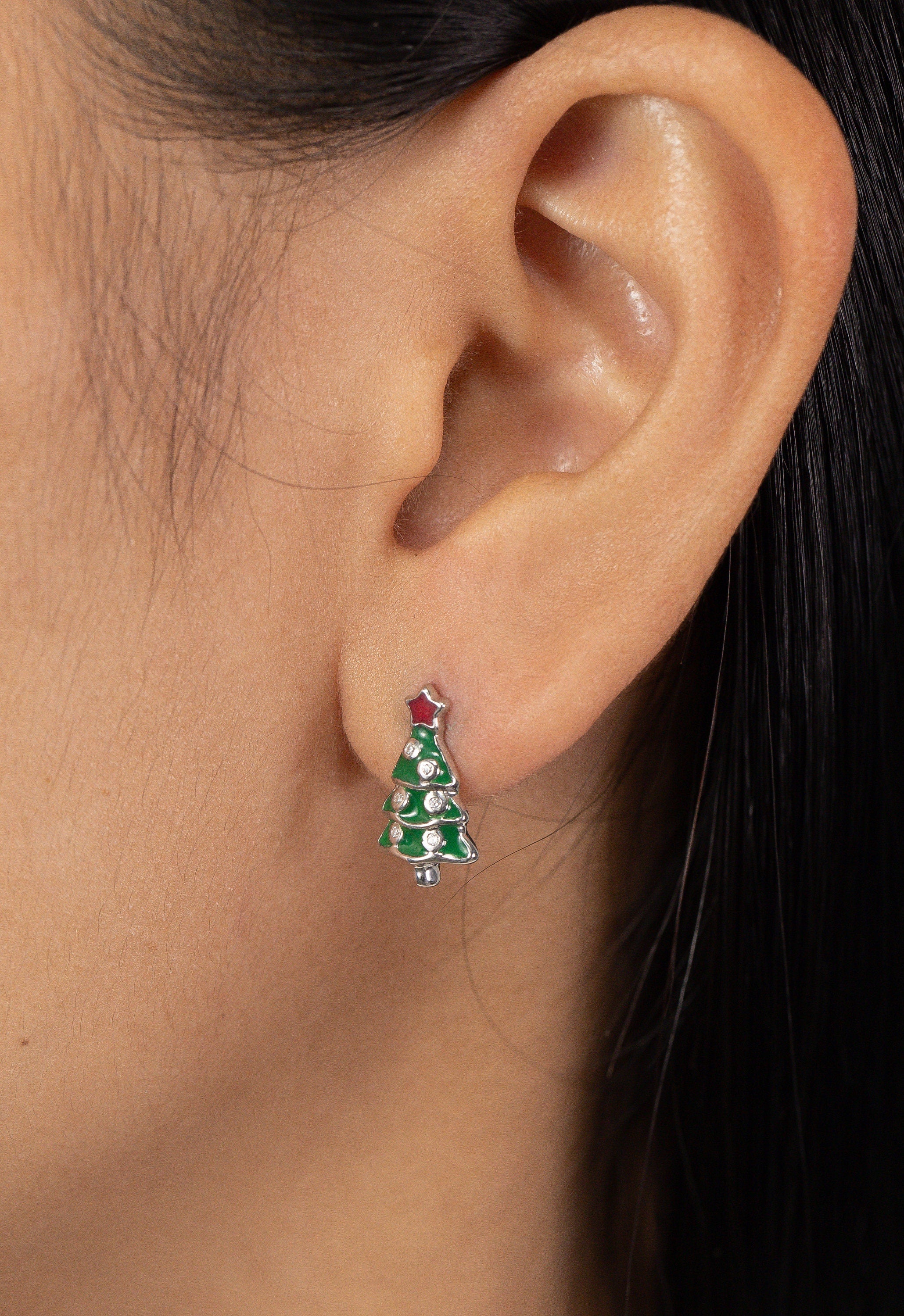 Christmas Tree Earrings, Tree Stud Earrings, Fir Tree Earrings, Minimalist Earrings Christmas Gift for Women, Last Minute Gifts