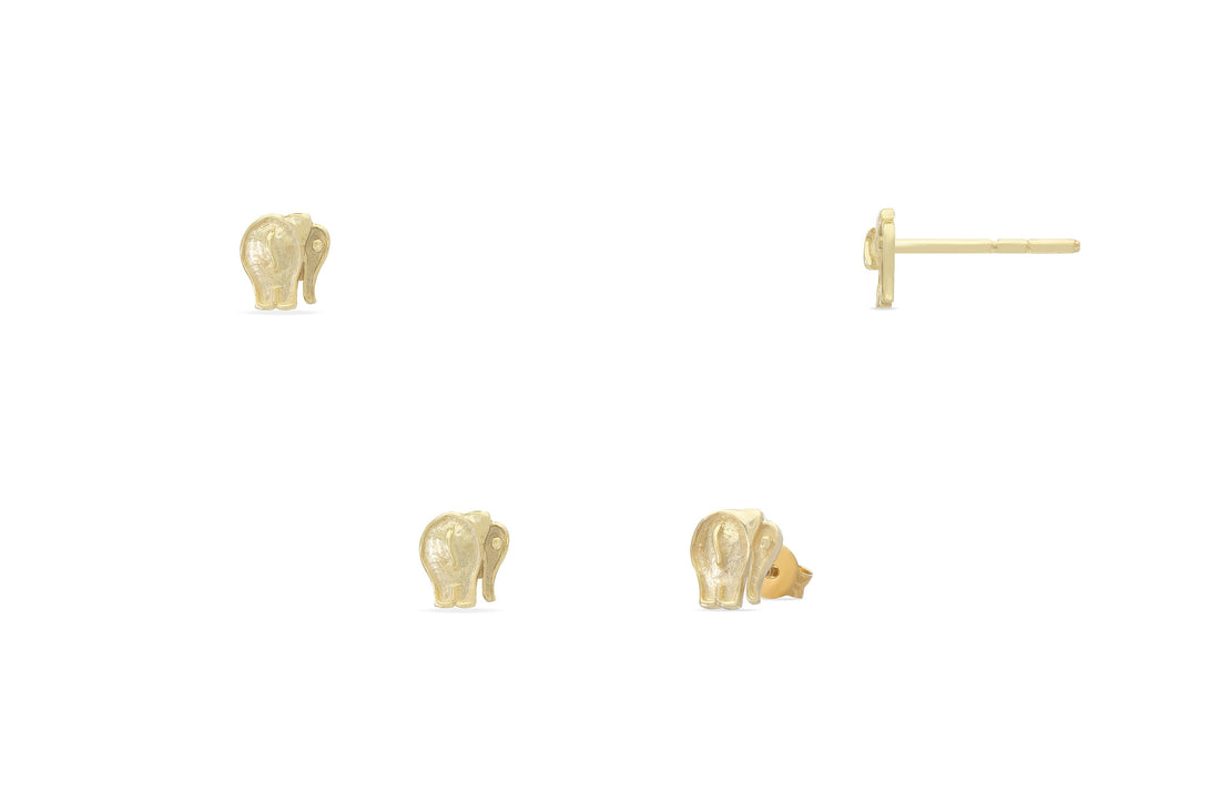 Elephant Stud Earrings, Animal Earrings, Dainty Elephant Earrings, Luck Earrings, Minimalist Design Earrings