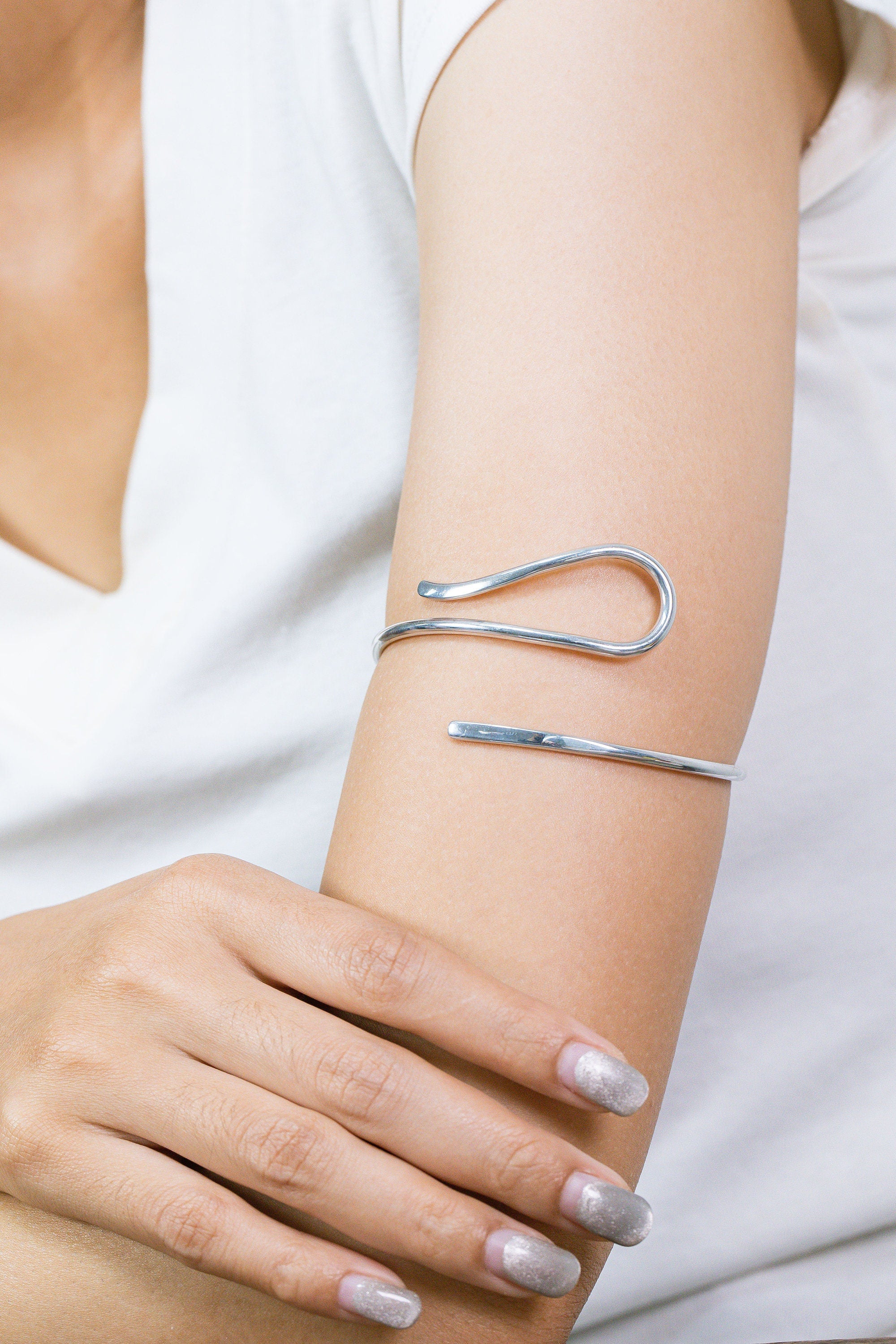 Upper Cuff Bracelet, Simple Arm Band, Open Cuff Bracelet for Women, Arm Bracelet Gift for Her, Upper Arm Jewelry