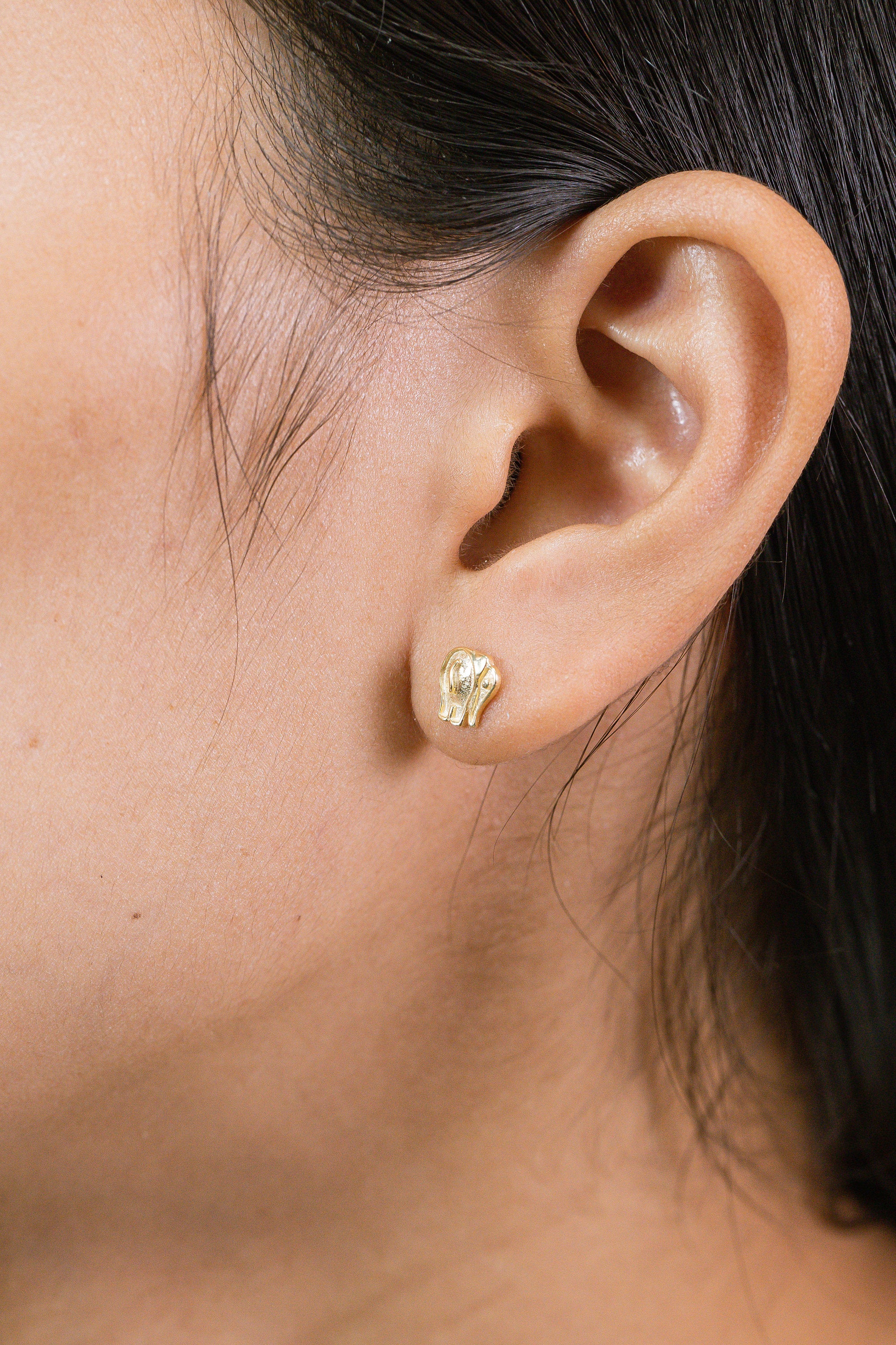 Elephant Stud Earrings, Animal Earrings, Dainty Elephant Earrings, Luck Earrings, Minimalist Design Earrings