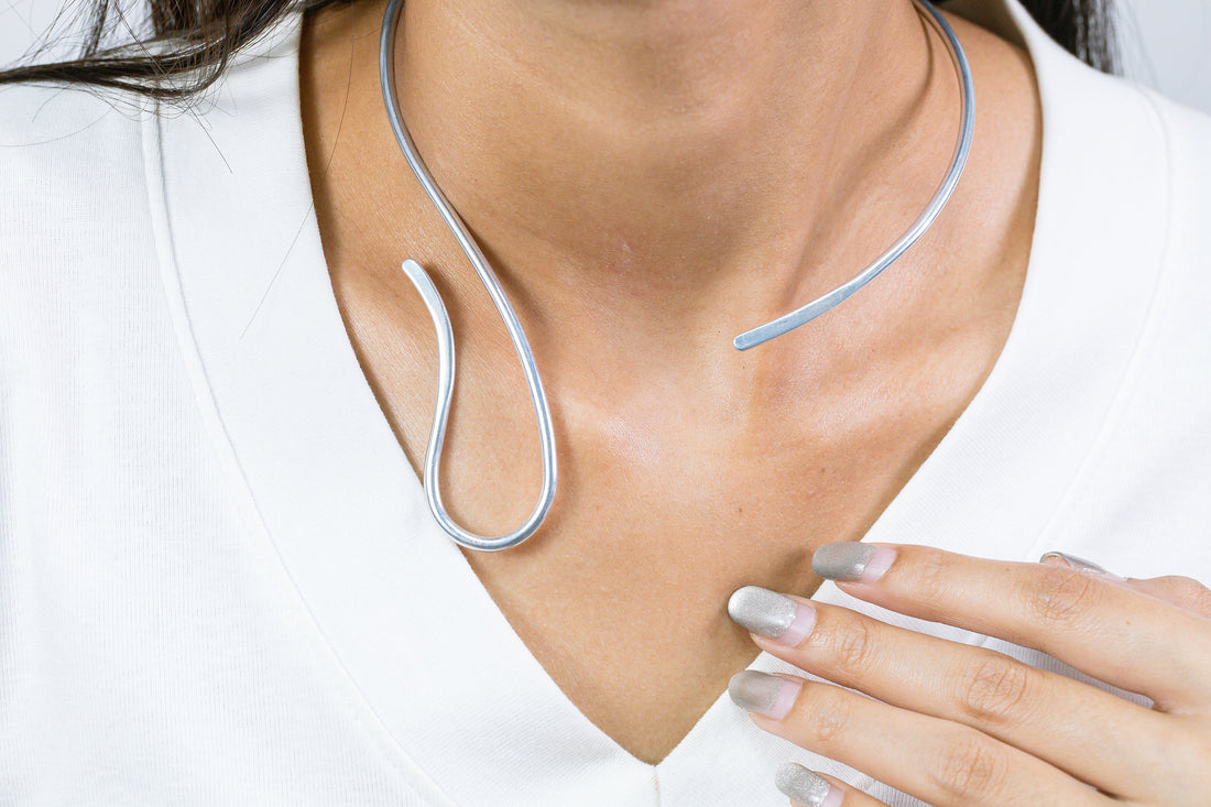Minimalist Neck Cuff, Collar Choker Necklace, Statement Necklace, Adjustable Choker Collar Gift for Her