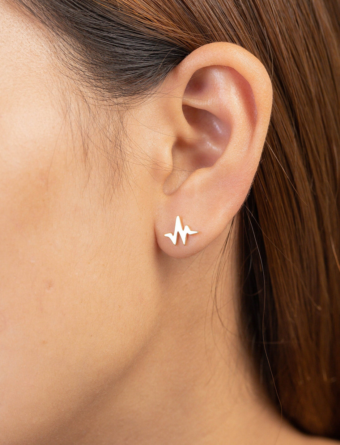 Heart Beat Stud Earrings, Heart Rate Earrings, Heart Pulse Studs, Minimalist Earrings for Women