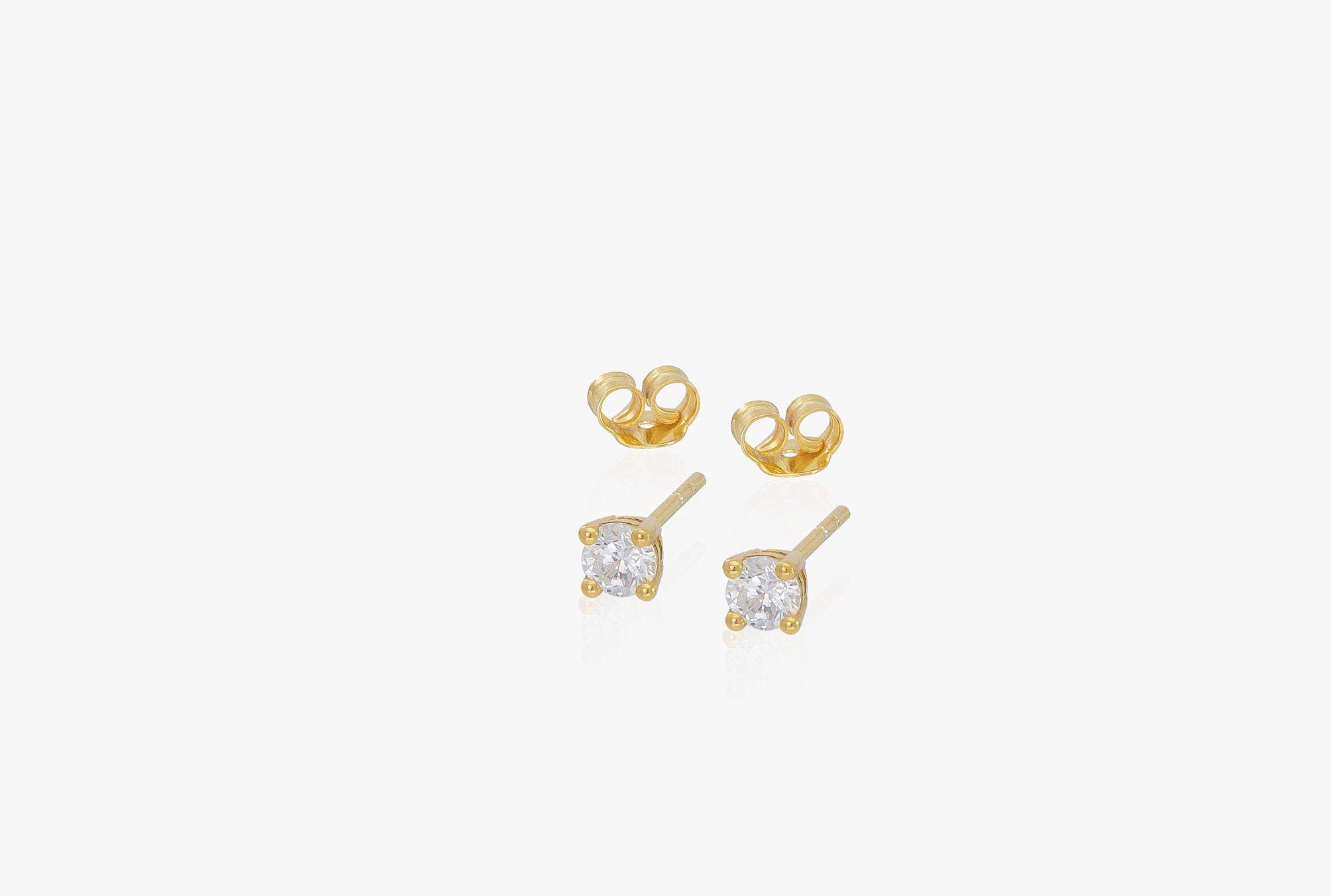 3.5mm Diamond Solitaire Stud Earrings, Diamond Bridal Earrings, Minimalist Classic Earrings, Wedding Earrings