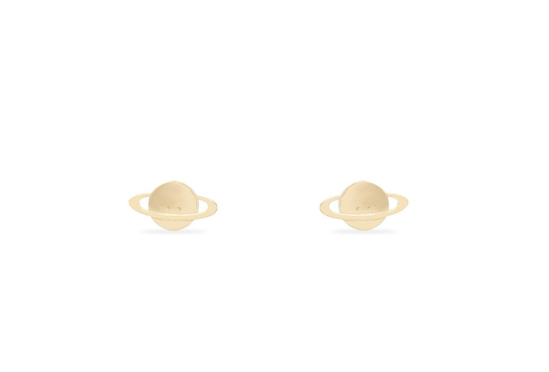 Saturn Planet Stud Earrings, Saturn Studs, Tiny Planet Stud Earrings, Universe Earrings for Women