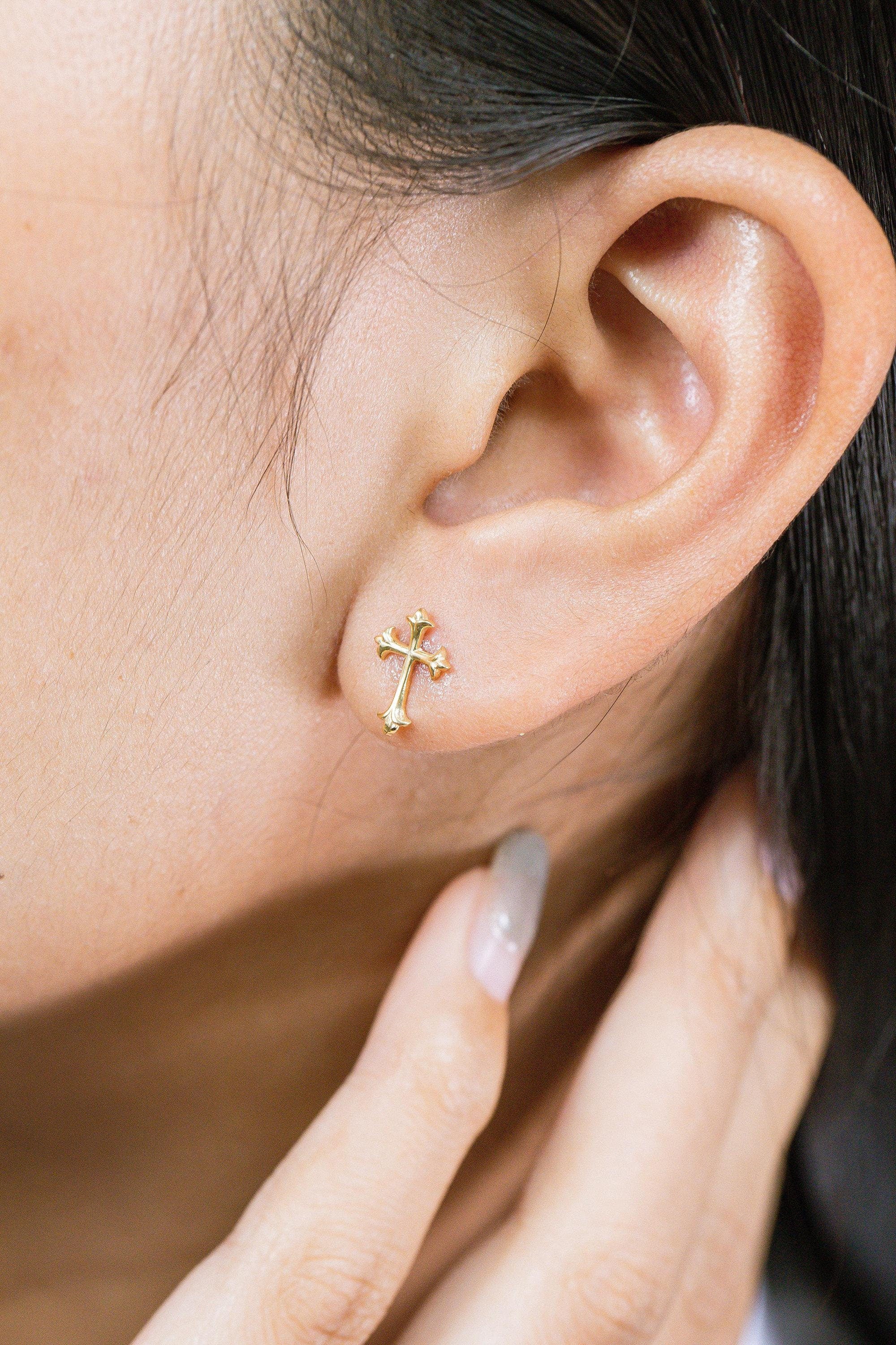 Cross Stud Earrings, Stud Earrings, Religious Earrings Gifts, Minimalist Earrings, Gift For Her