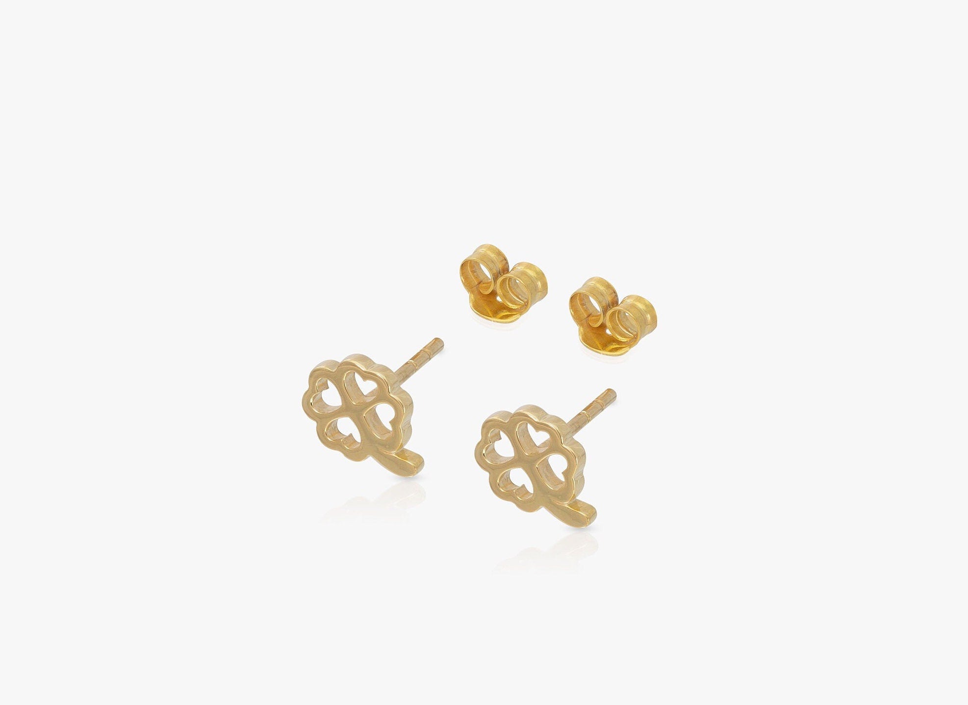 Open Heart Stud Earrings, Dainty Minimalist Heart Earrings, Romantic Jewelry, Anniversary Gift for Girlfriend or Wife