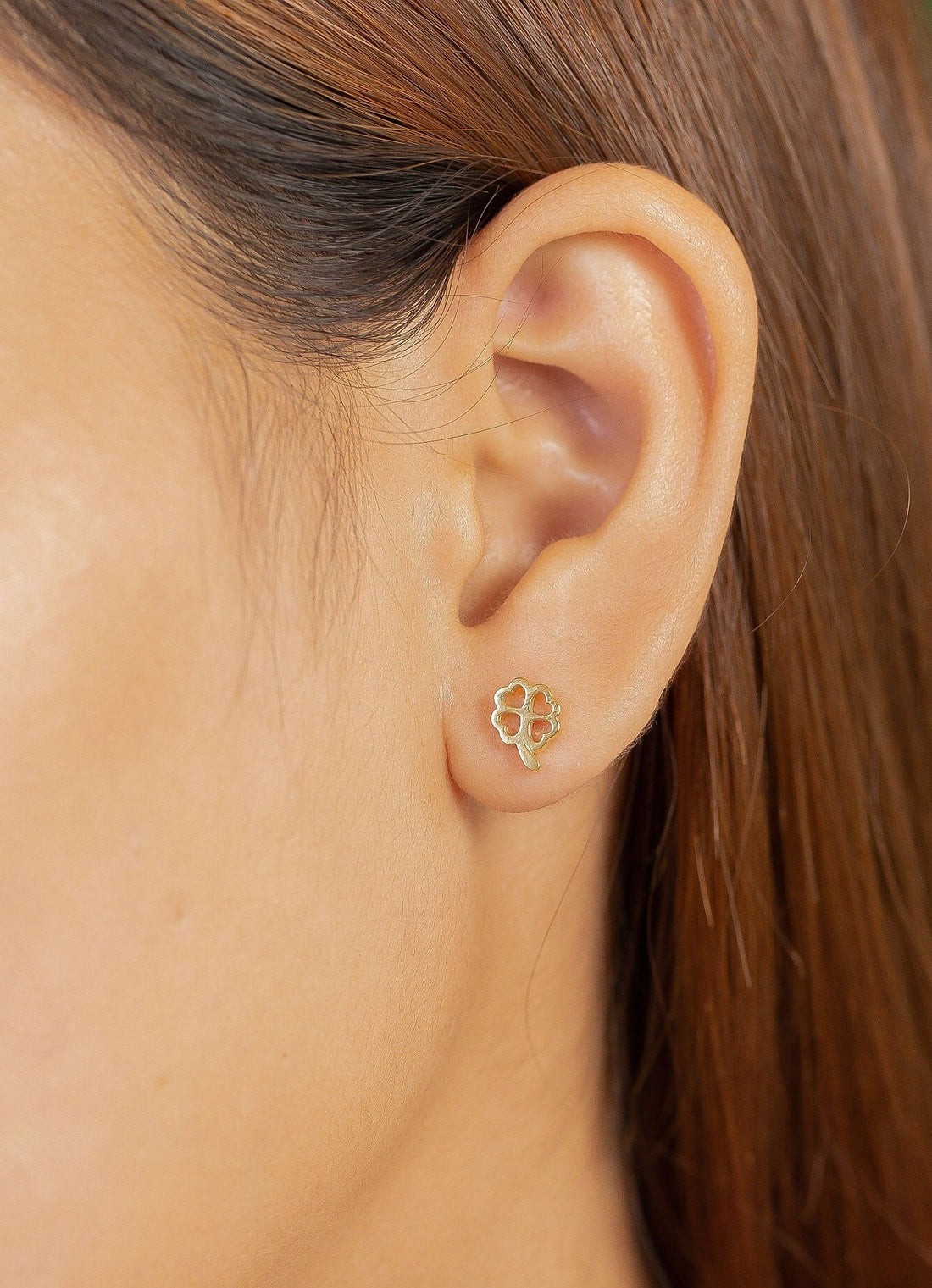 Open Heart Stud Earrings, Dainty Minimalist Heart Earrings, Romantic Jewelry, Anniversary Gift for Girlfriend or Wife