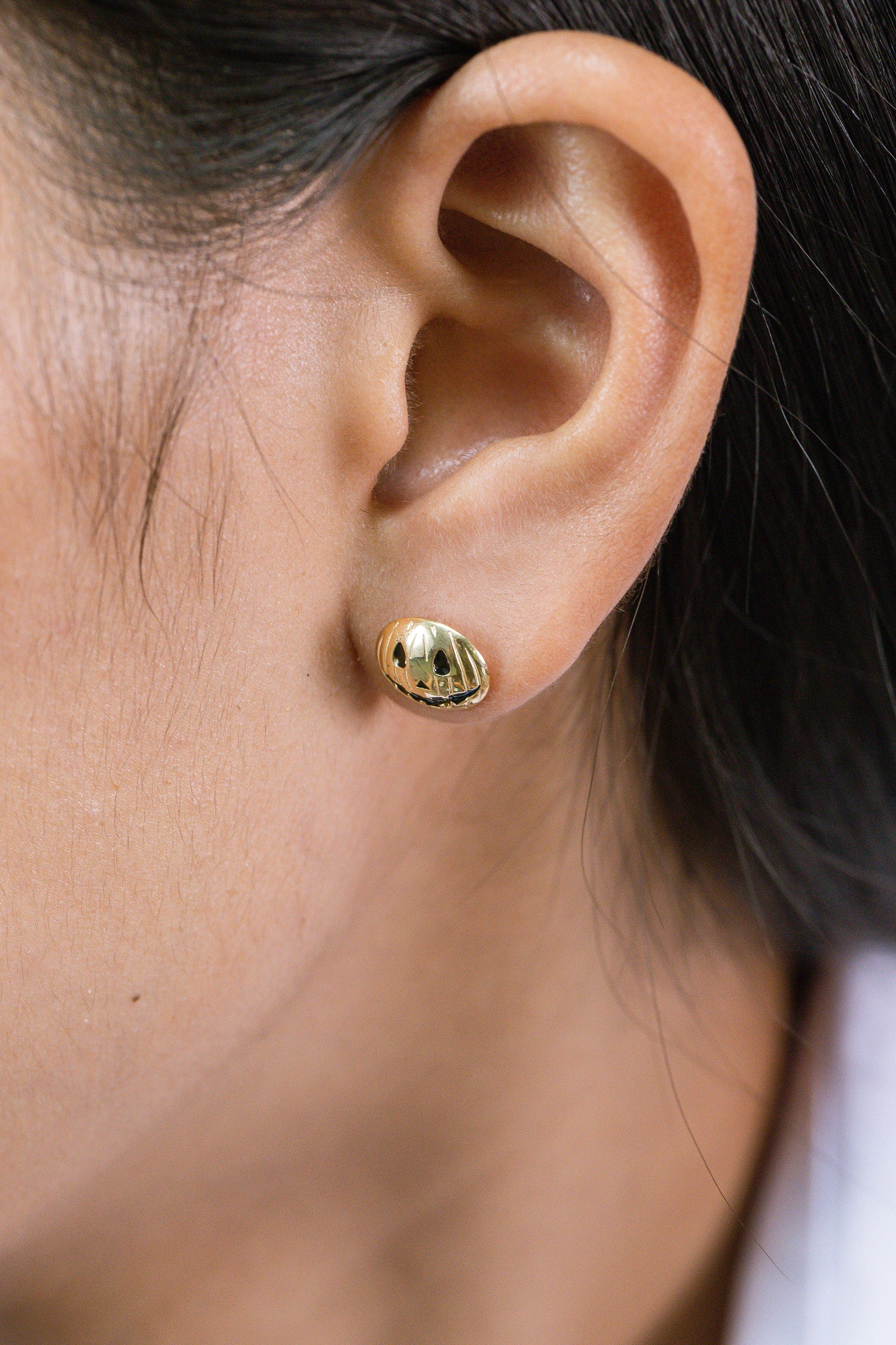 Grinning Face Halloween Stud Earrings, Cute Emoji Halloween Stud Earrings, Ghost Earrings, Pumpkin Studs Earring