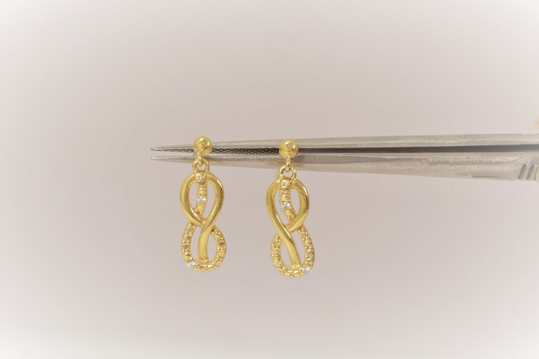 Infinity Drop Earrings, Infinity Love Diamond Earrings, Dangle Drop Earrings, Minimalist Earrings for Women