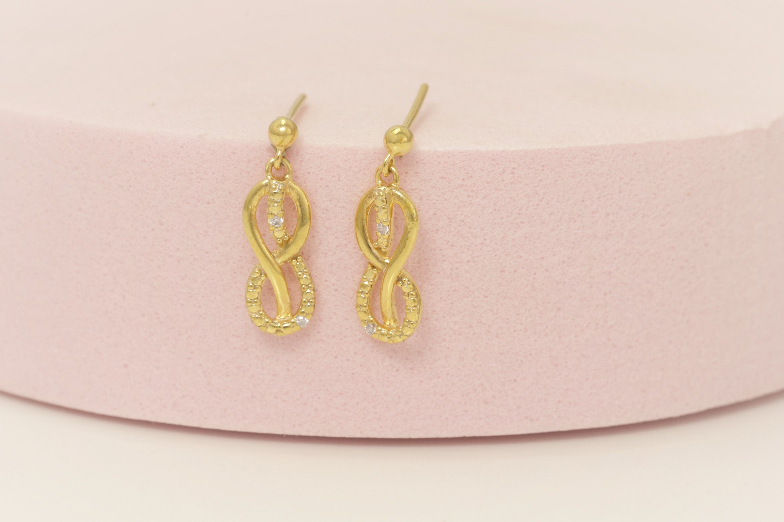 Infinity Drop Earrings, Infinity Love Diamond Earrings, Dangle Drop Earrings, Minimalist Earrings for Women