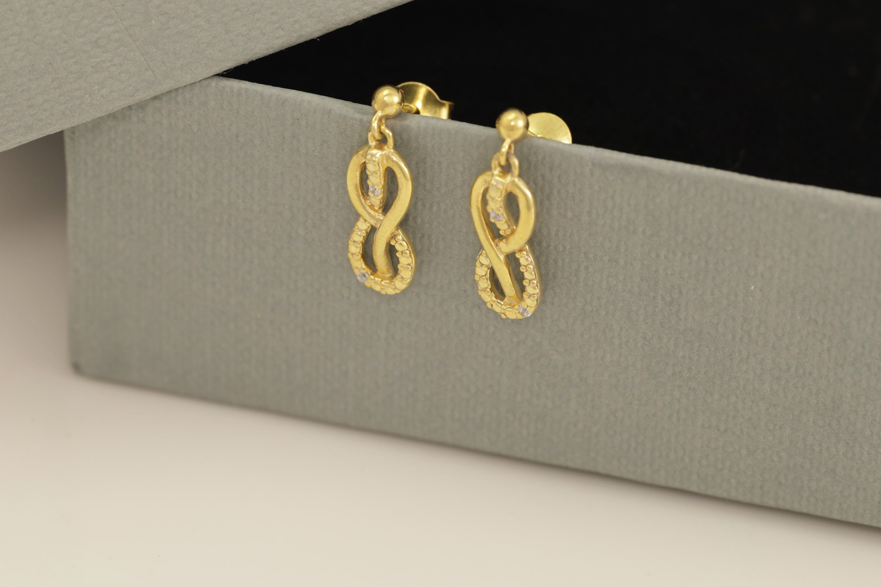 Infinity Drop Earrings, Infinity Love Diamond Earrings, Dangle Drop Earrings, Minimalist Earrings for Women