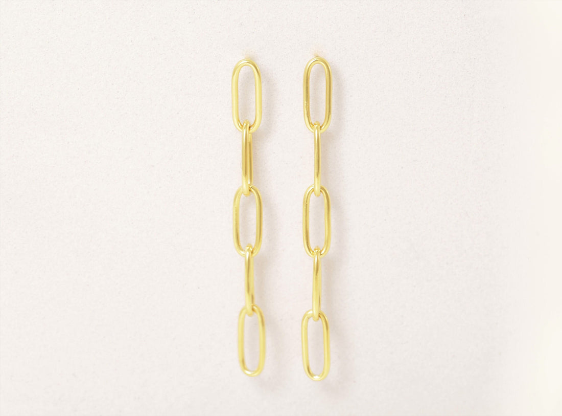 Paperclip Link Chain Drop Stud Earring, Chain Link Earrings, Minimalist Earring, Chain Drop Earrings, Gifts for Her